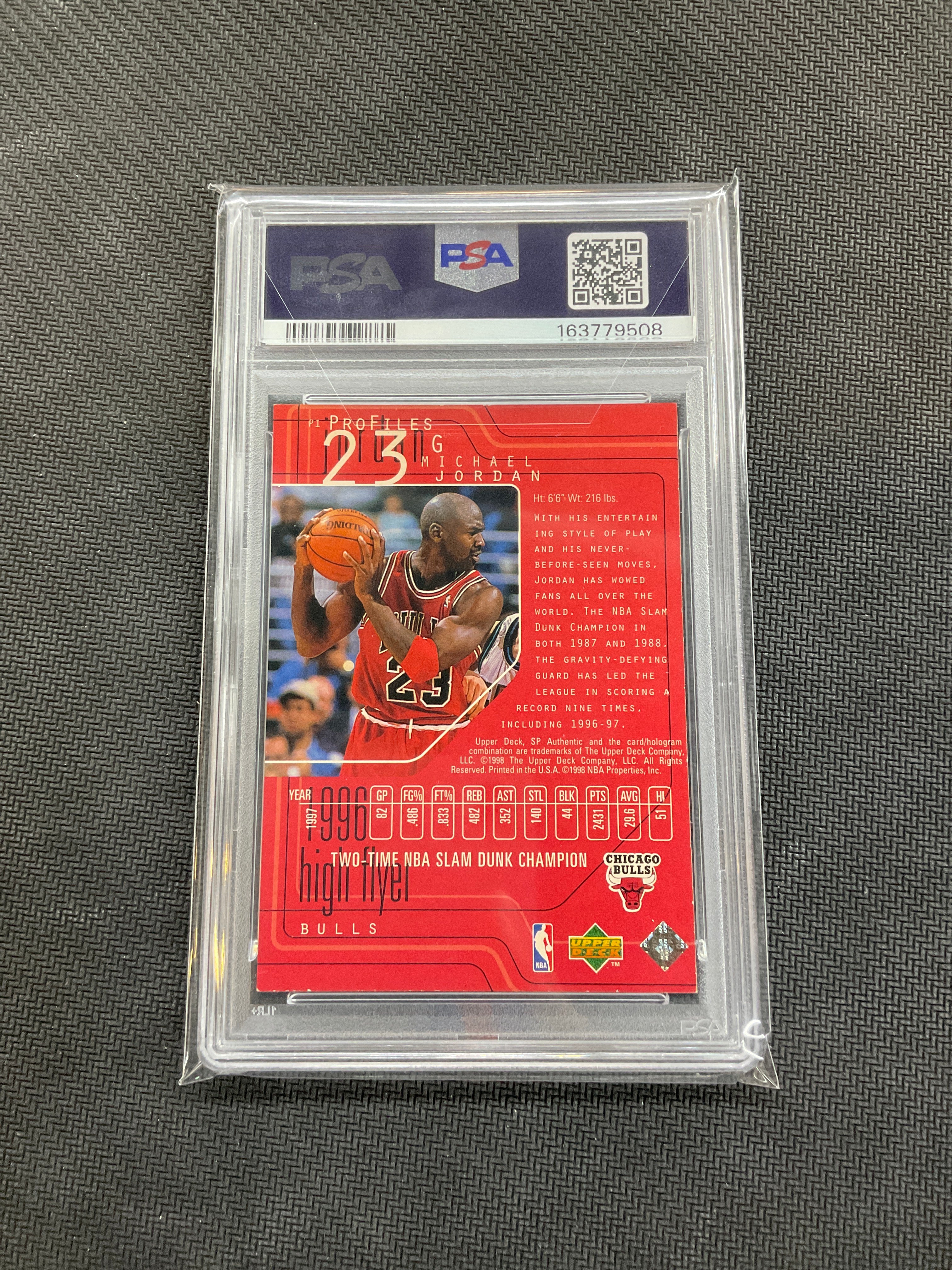 1997 SP Authentic Michael Jordan Profiles #P1 PSA 7 Bulls