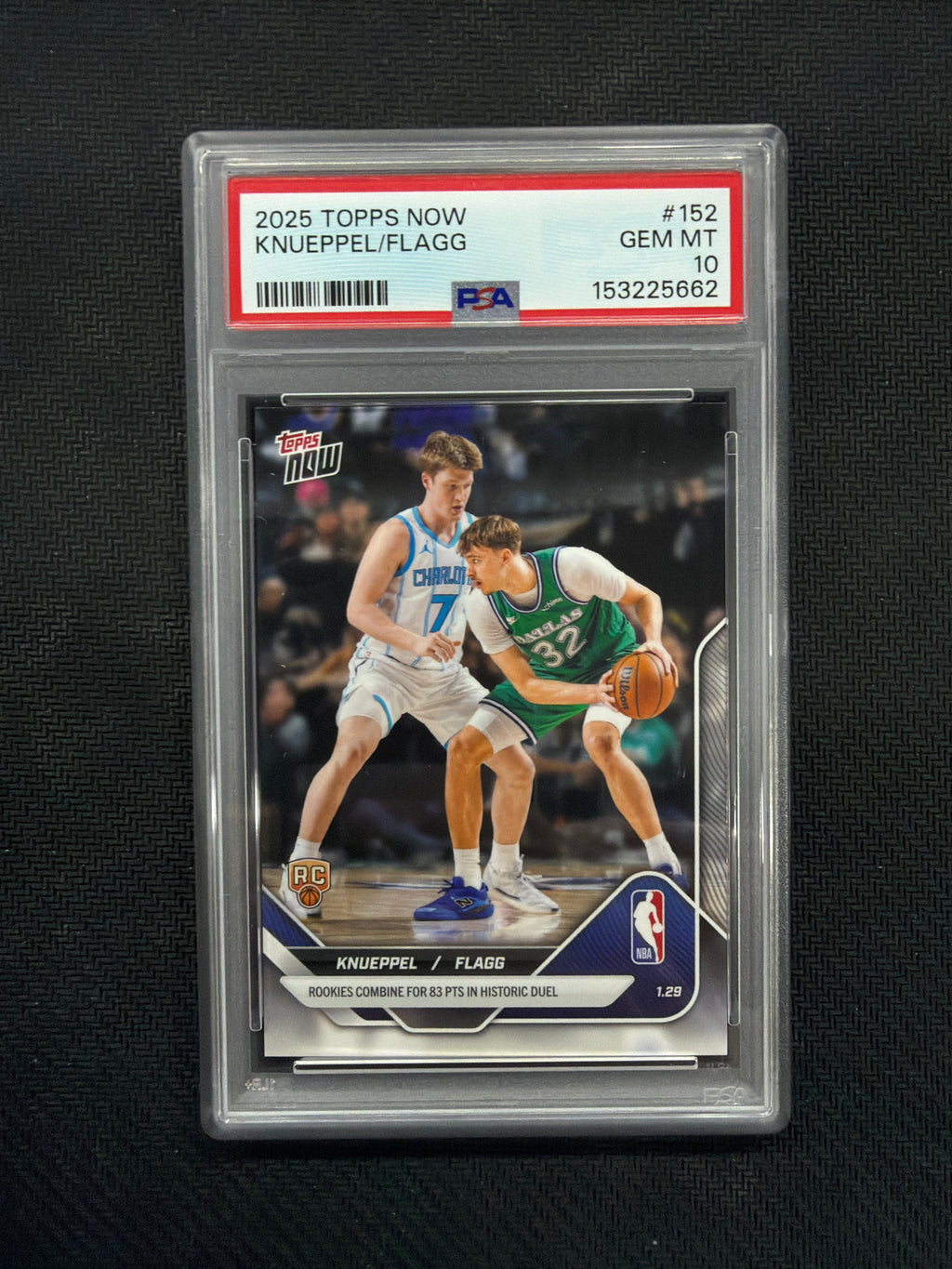 2025 Topps Now Knueppel/Flagg Rookie PSA 10 Hornets Mavericks 5662