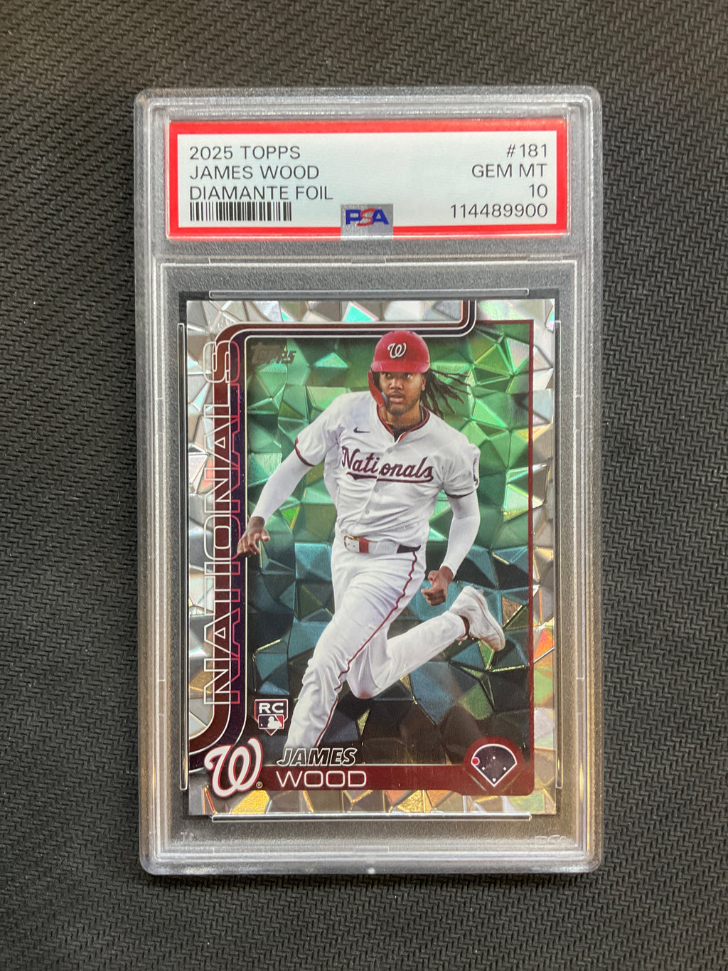 2025 Topps Chrome James Wood Diamante Foil Rookie PSA 10 Nationals