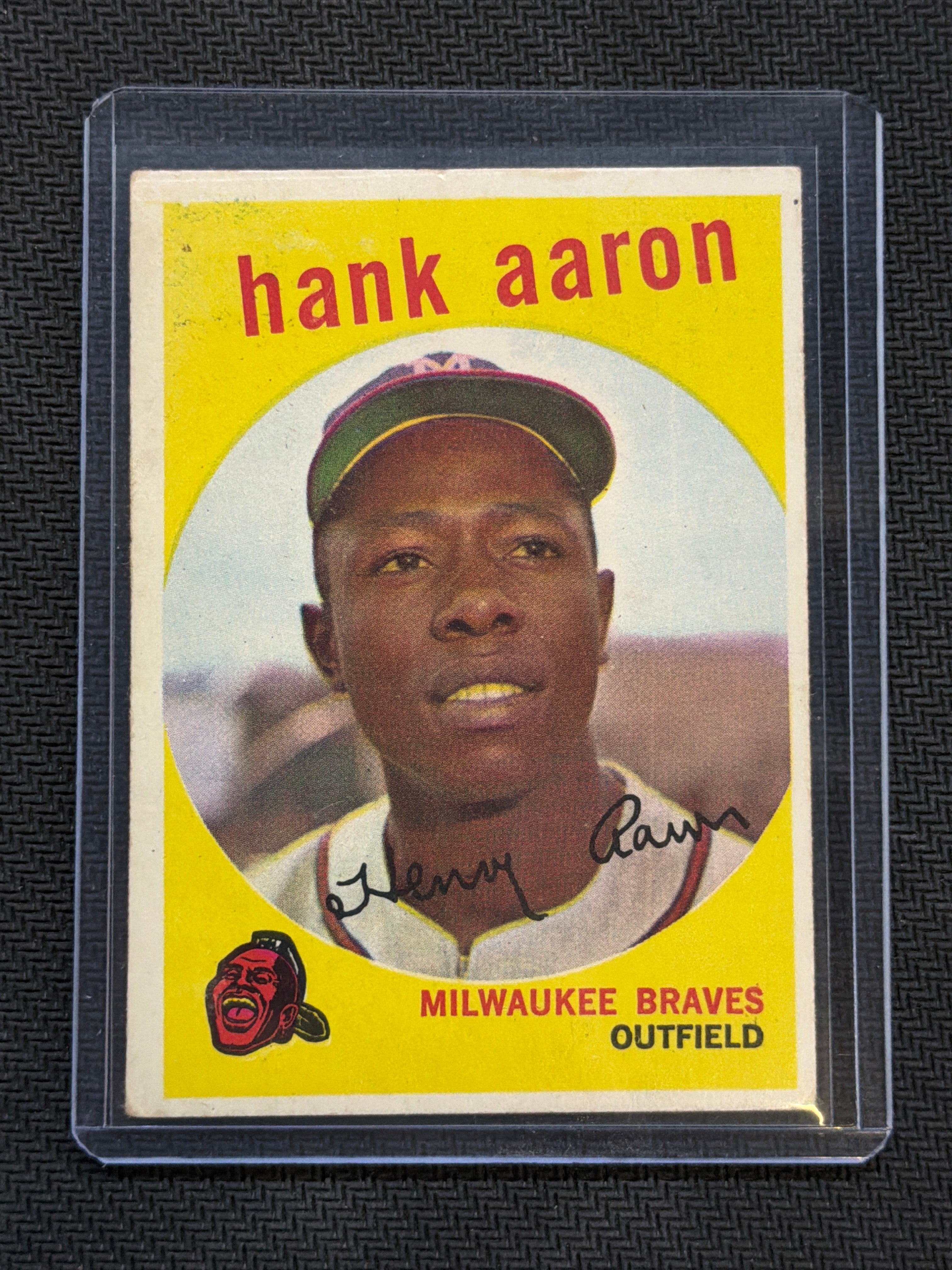 1959 Topps Hank Aaron #380 Braves 3