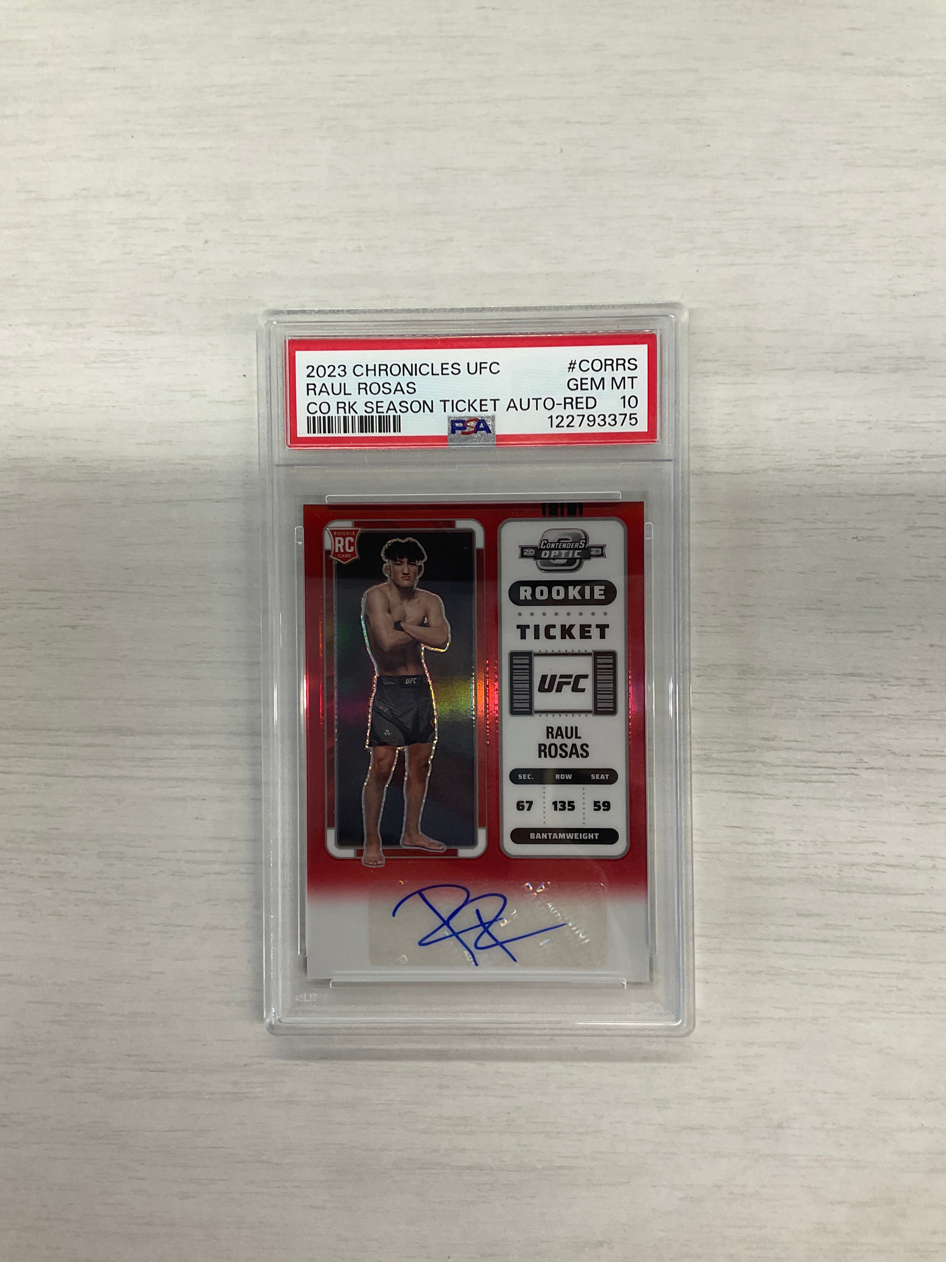2023 Chronicles UFC Raul Rosas Auto Red PSA 10