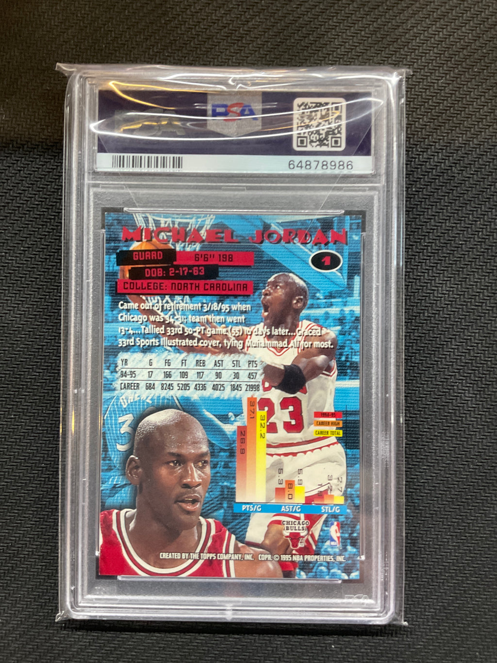 1995 Stadium Club Michael Jordan #1 PSA 9 986