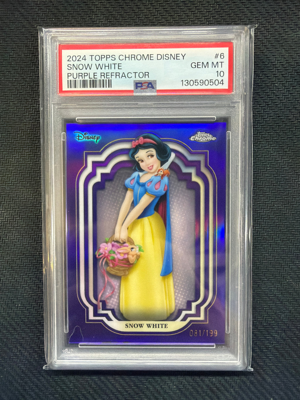 2024 Topps Chrome Disney Snow White /199 Purple PSA 10 504