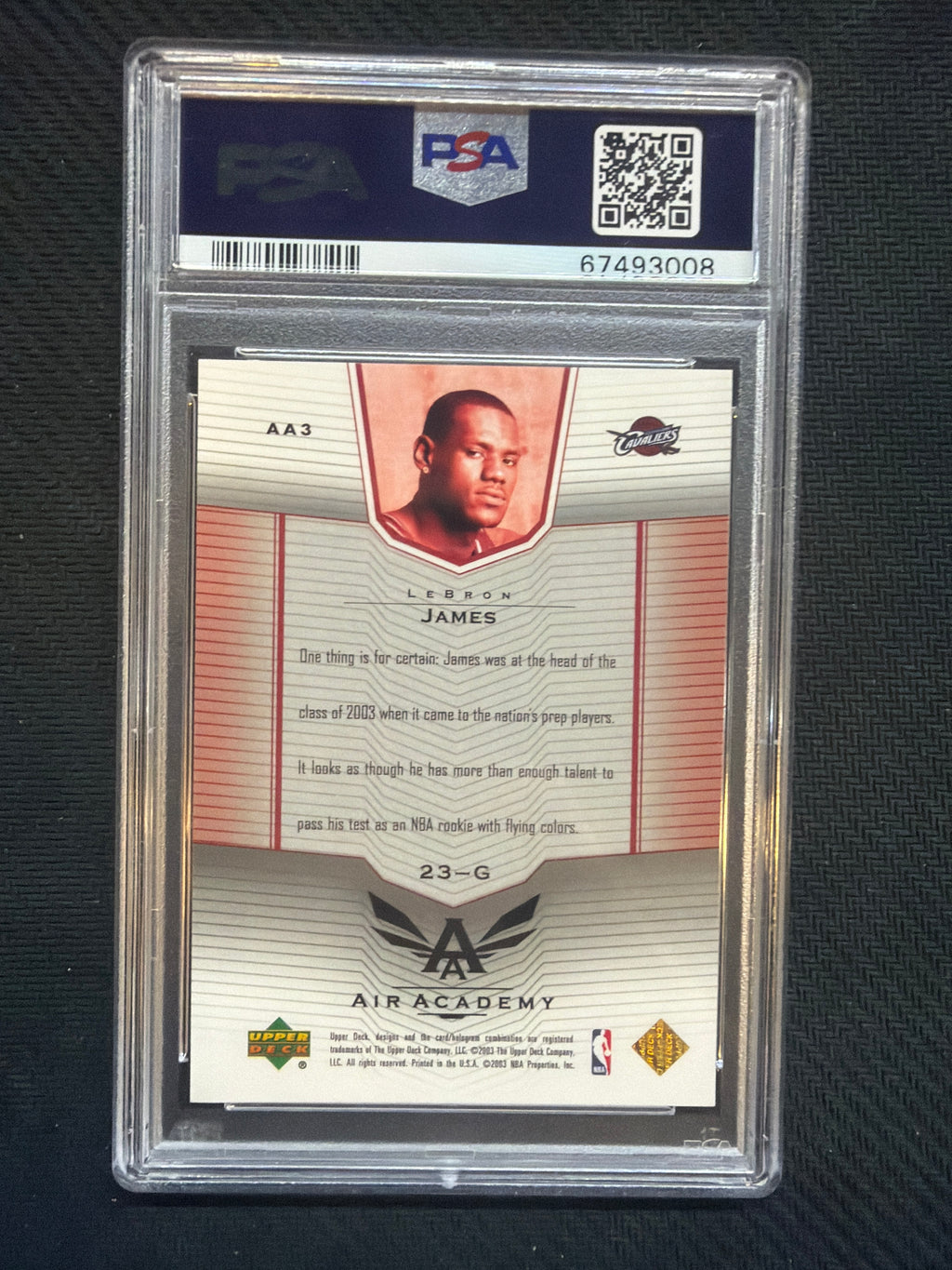 2003 Upper Deck LeBron James Air Academy Rookie PSA 10 008