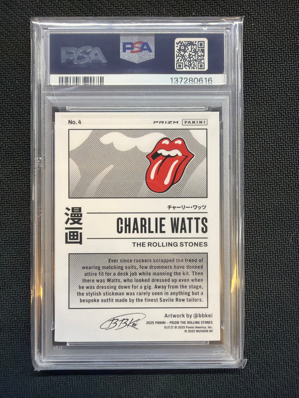 2025 Prizm Rolling Stones Charlie Watts Manga PSA 10