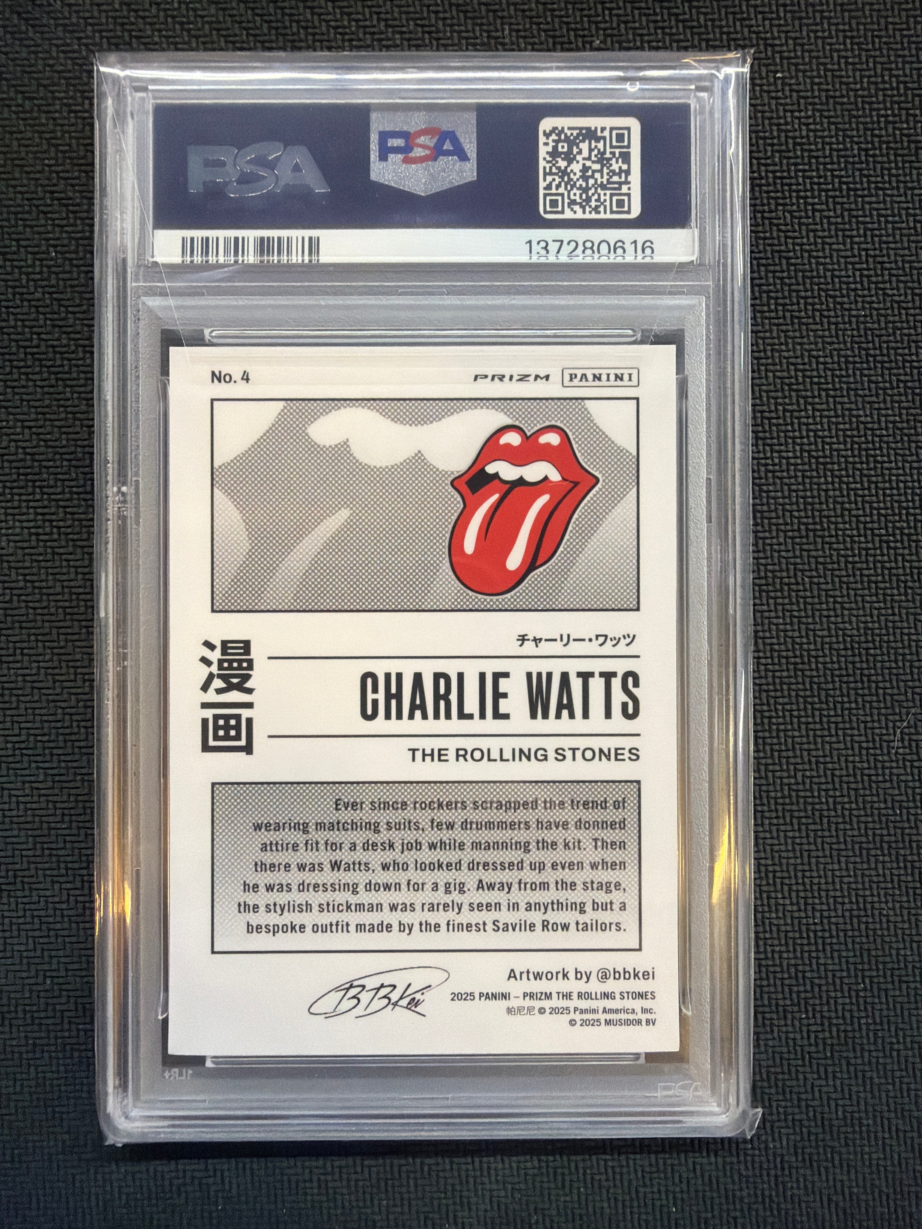 2025 Prizm Rolling Stones Charlie Watts Manga PSA 10