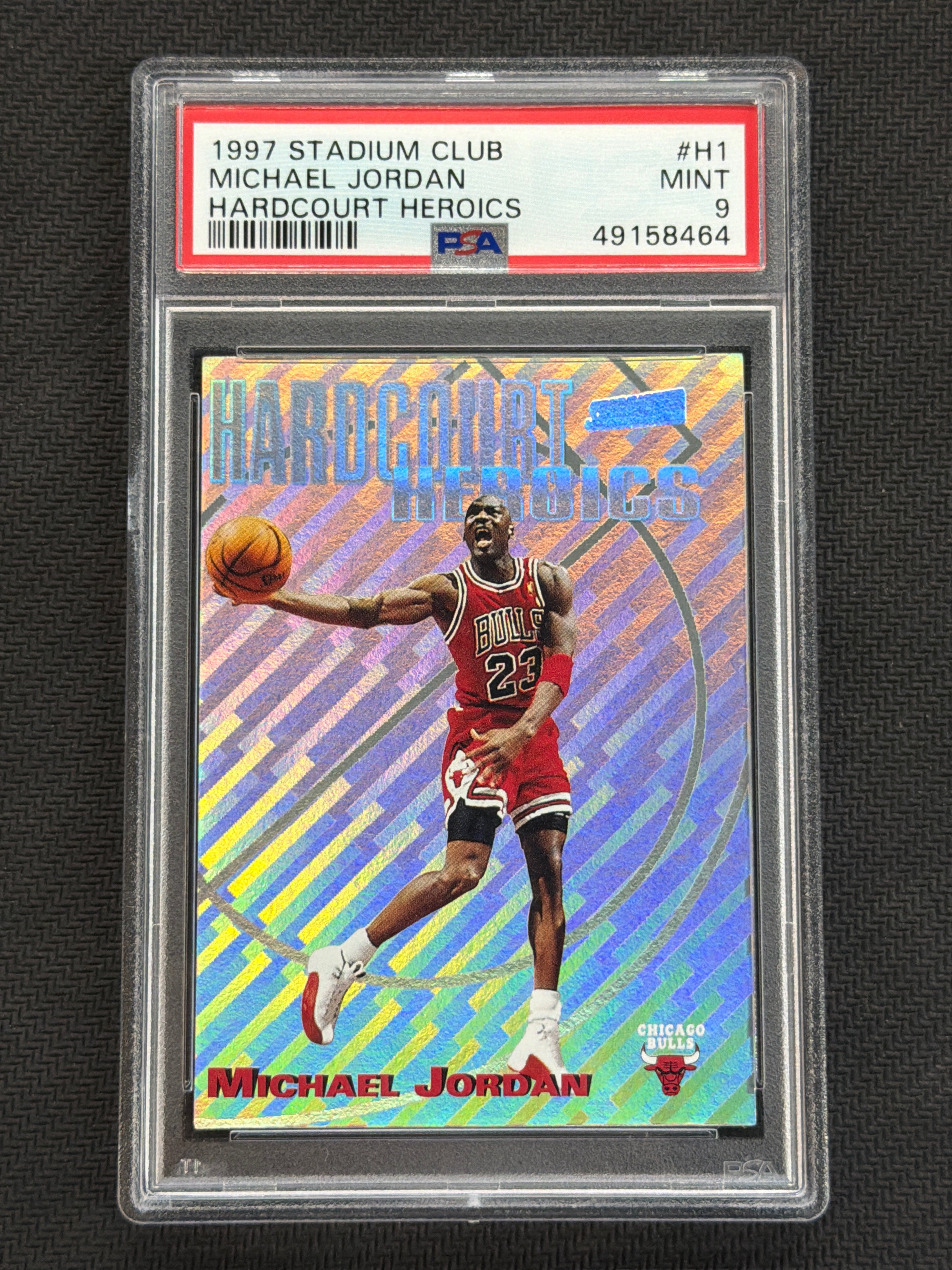 1997 Stadium Club Michael Jordan Hardcourt Heroic #H1 PSA 9 Bulls 464