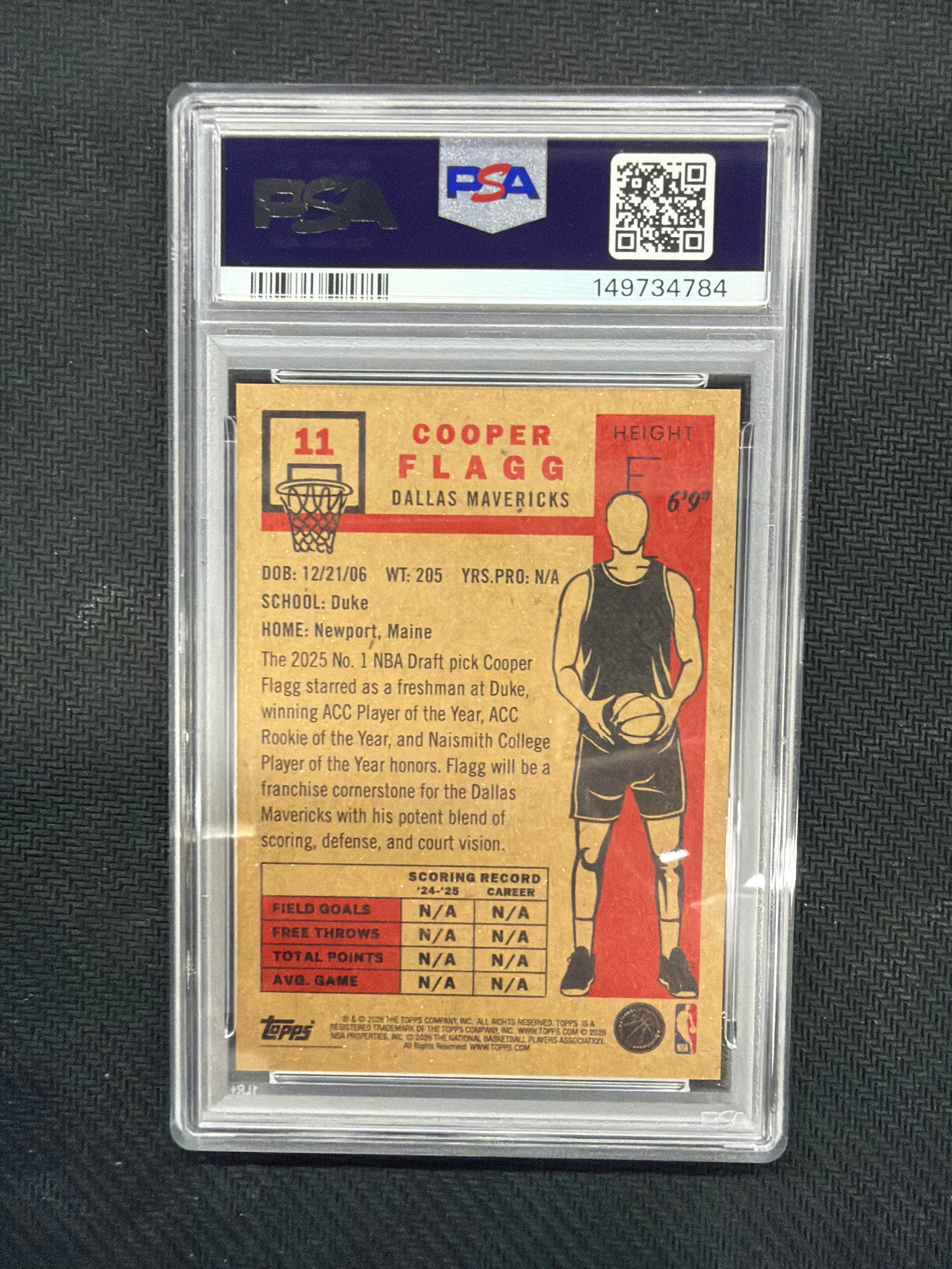 2026 Topps Living Cooper Flagg Rookie PSA 8 Mavericks 4784