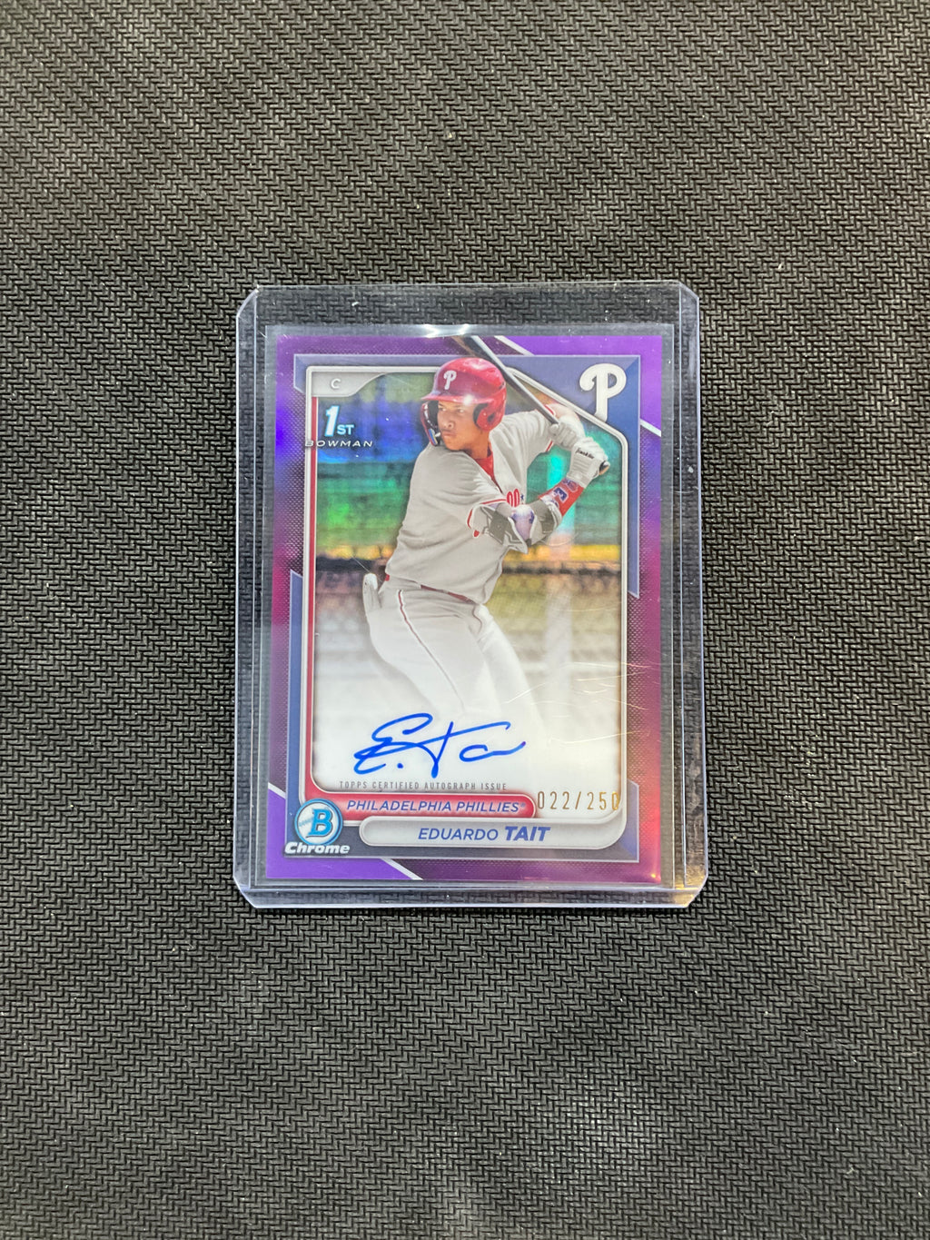 2024 Bowman Chrome Eduardo Tait Auto Purple /250 Phillies