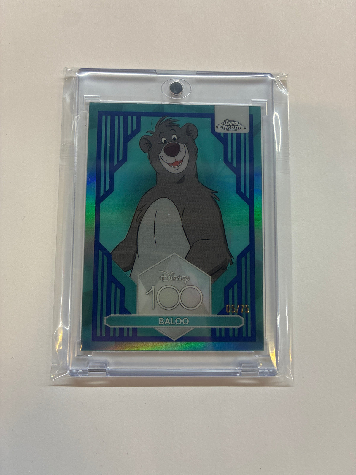2023 Topps Chrome Disney 100 Baloo Light Blue Refractor /75