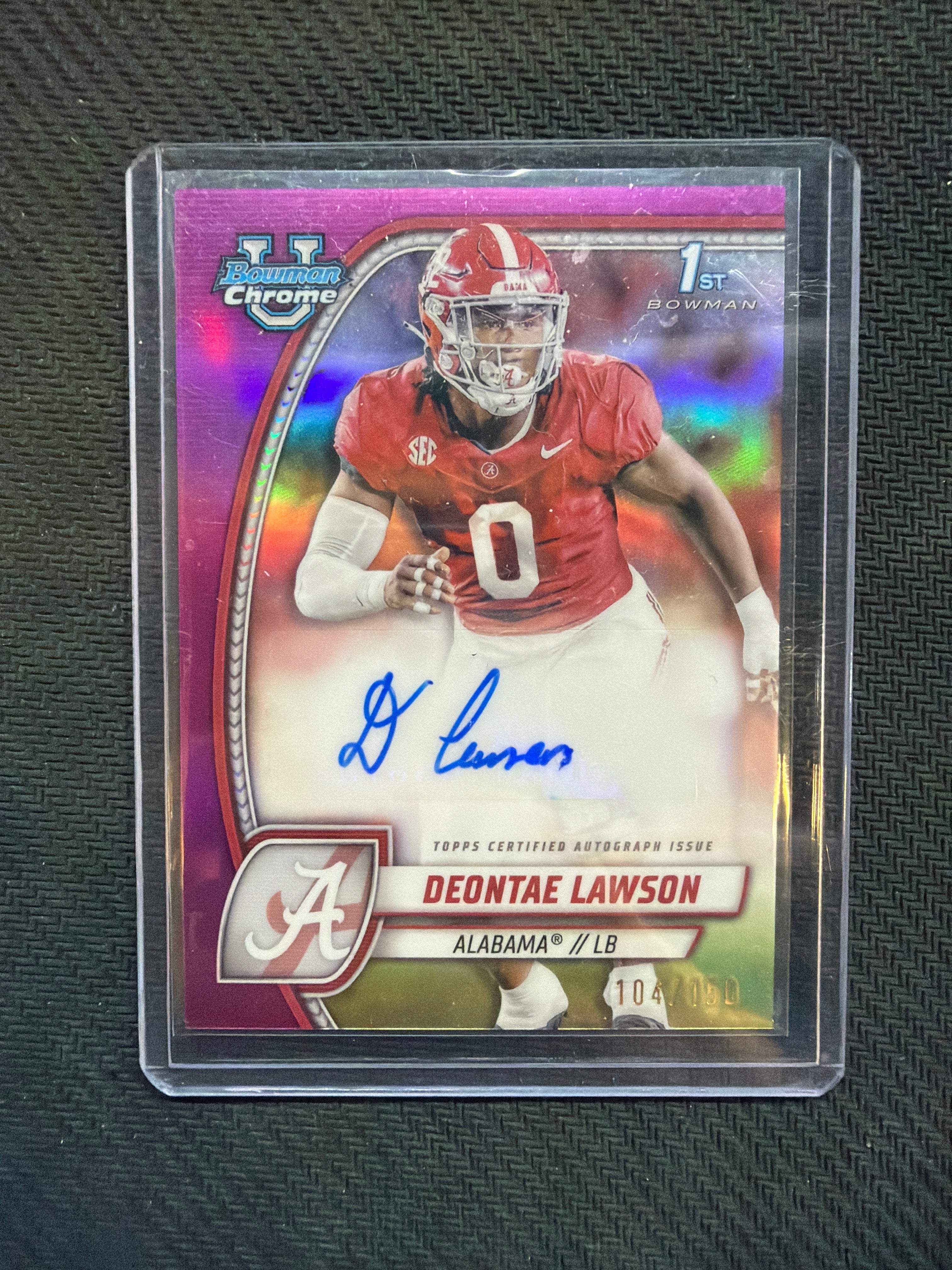 2024 Bowman U Chrome Deontae Lawson Fuchsia Auto /150 Alabama
