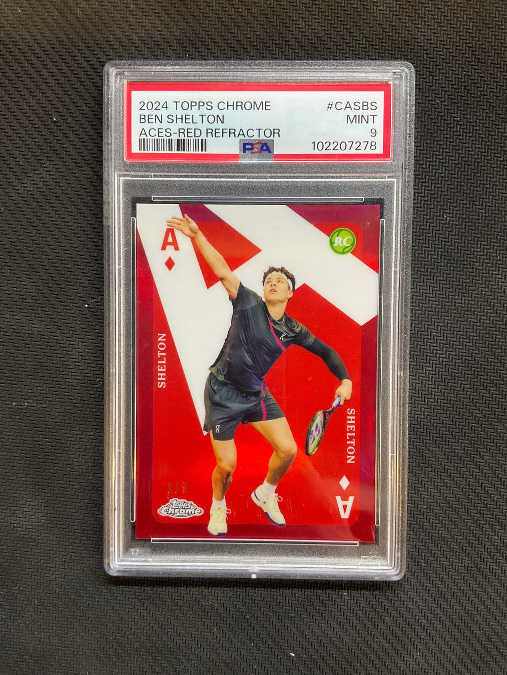 2024 Topps Chrome Ben Shelton Aces Red /5 Rookie PSA 9