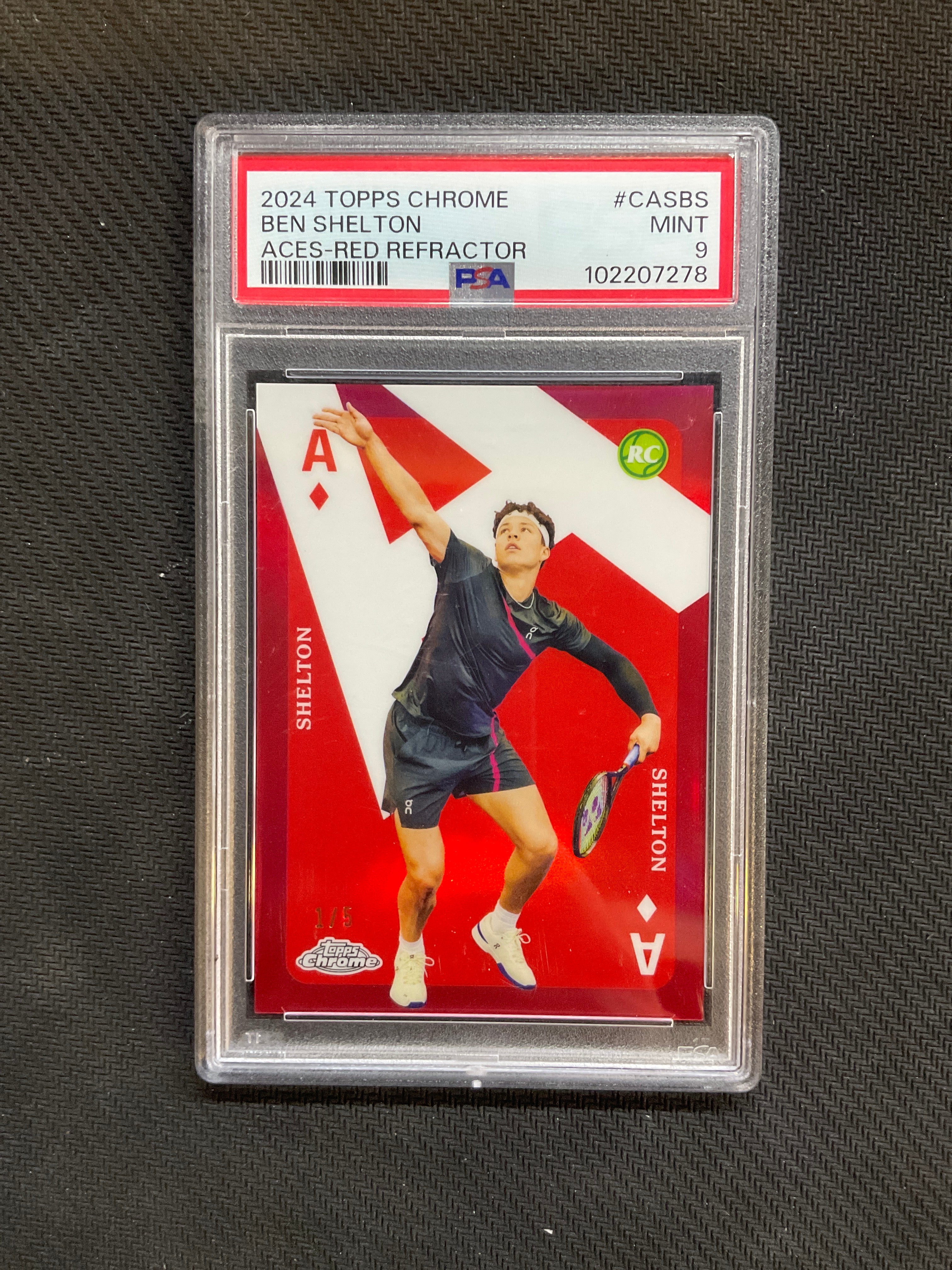 2024 Topps Chrome Ben Shelton Aces Red /5 Rookie PSA 9