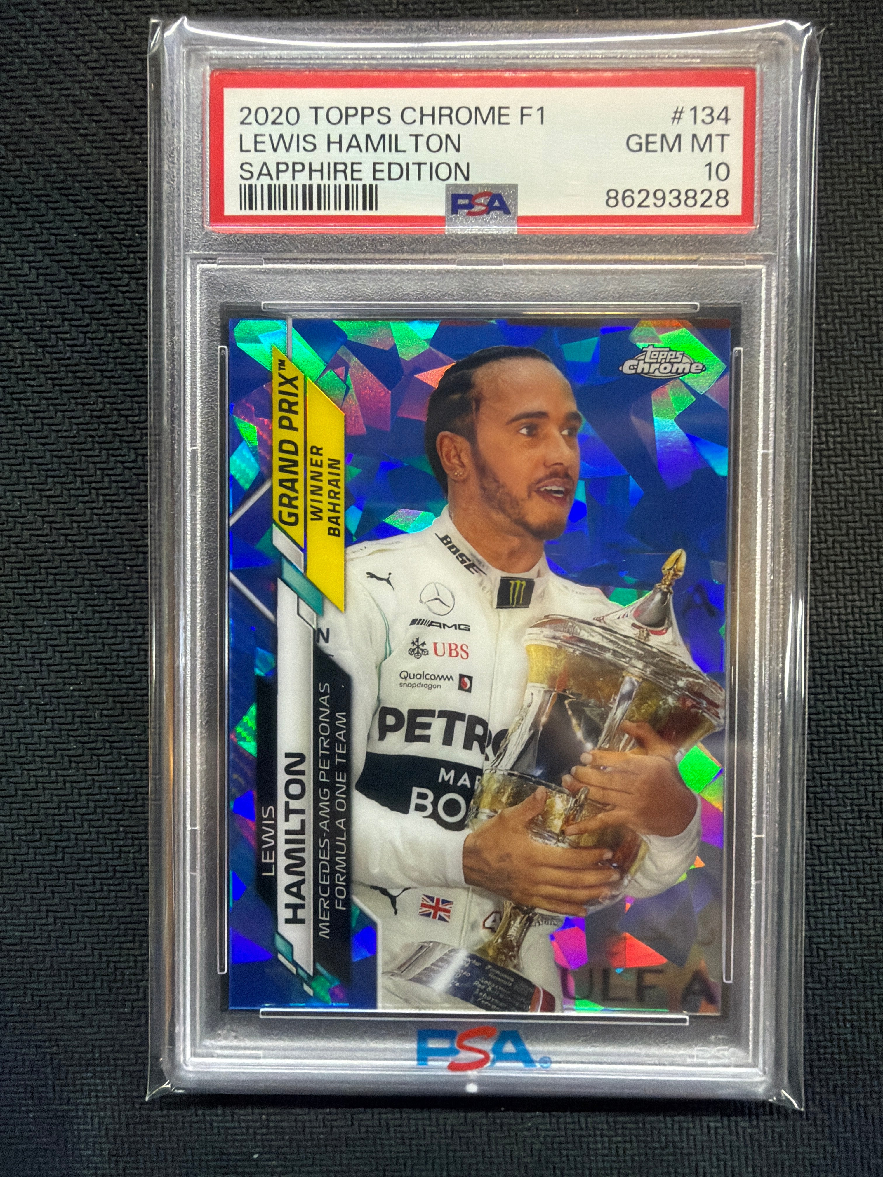 2020 Topps Chrome Sapphire F1 Lewis Hamilton #134 PSA 10 Mercedes 828