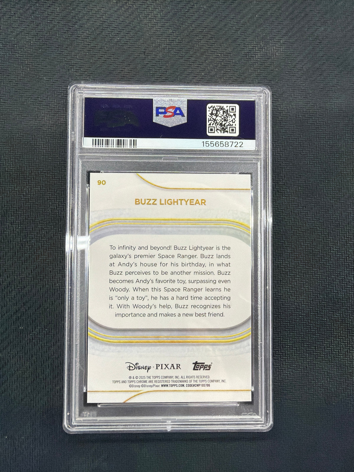 2025 Topps Chrome Sapphire Disney Buzz Lightyear #90 PSA 10 toy Story 722
