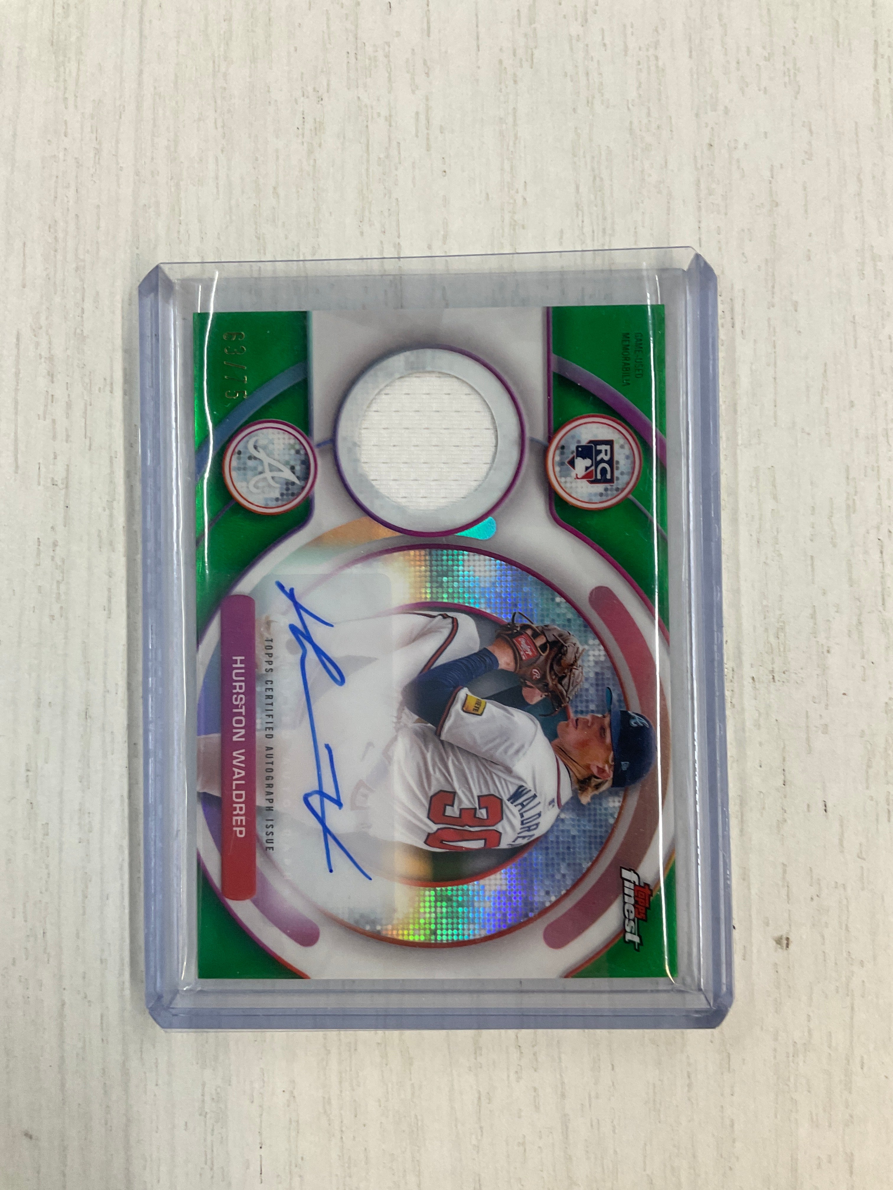 2025 Topps Finest Hurston Waldrep Patch Auto /75 Green