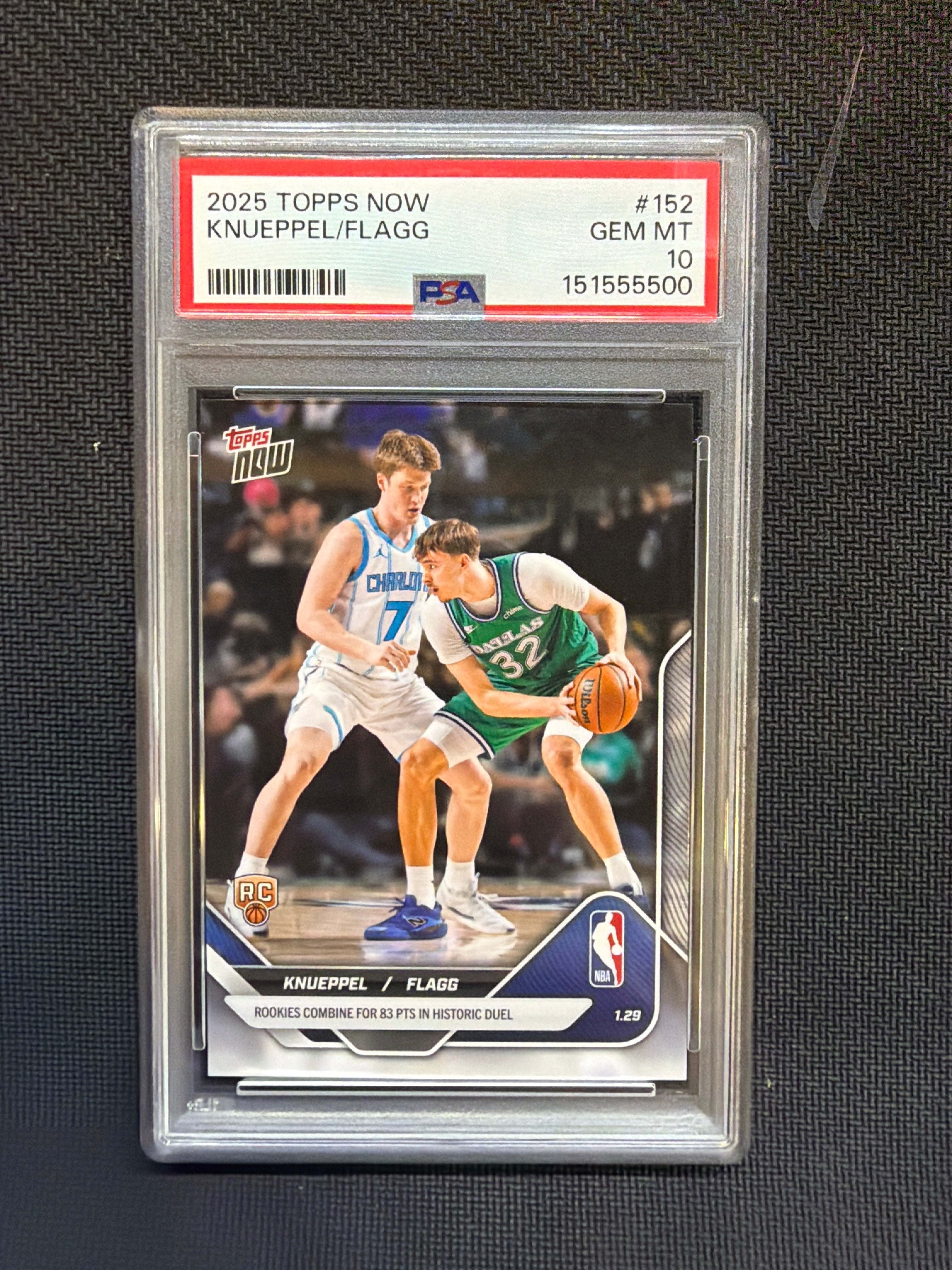 2025 Topps Now Cooper Flagg Kon Knueppel Rookie PSA 10 500