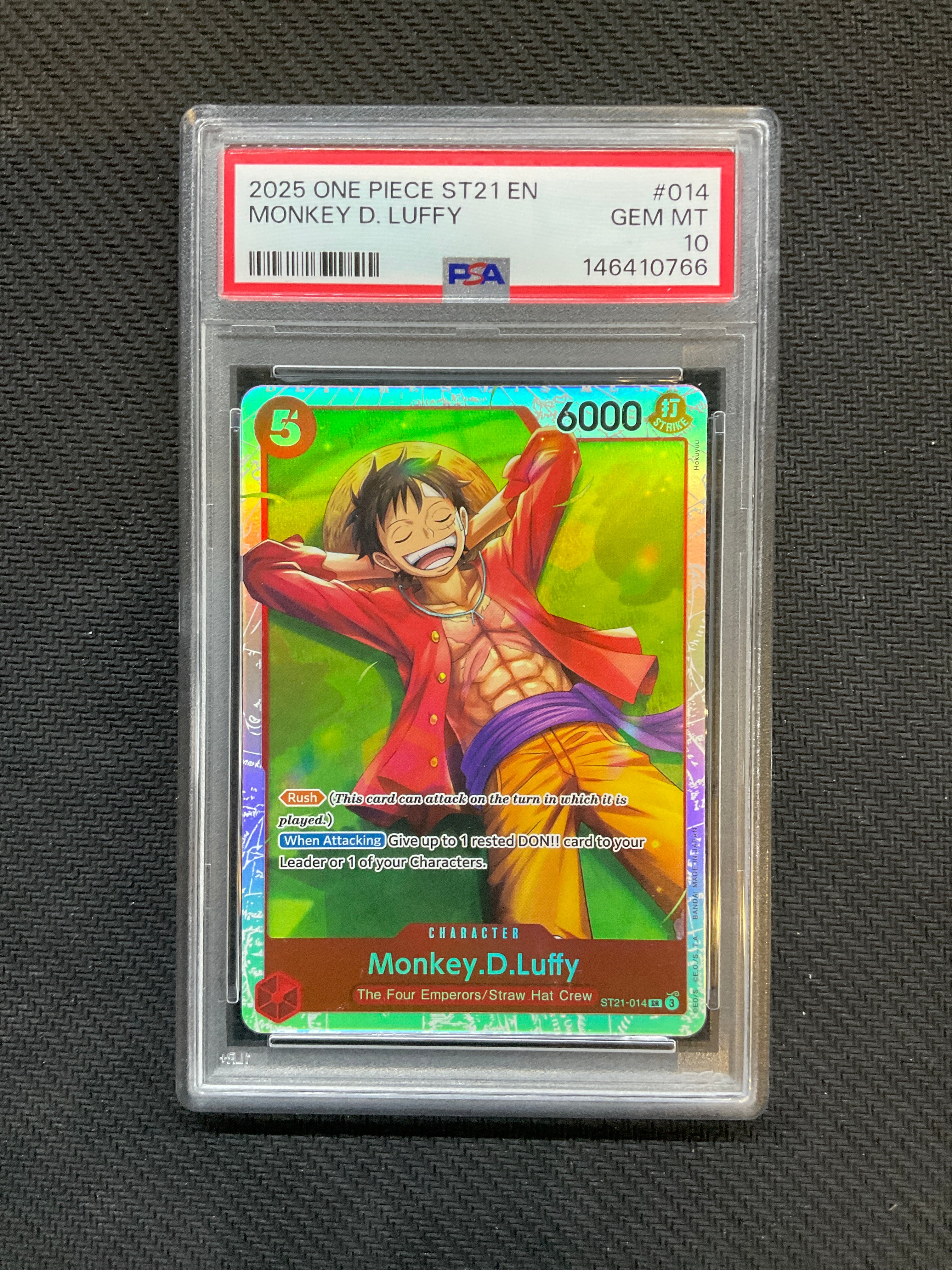 2025 ONE PIECE STARTER DECK ST21-EX GEAR 5 #014 MONKEY D. LUFFY PSA 10 766