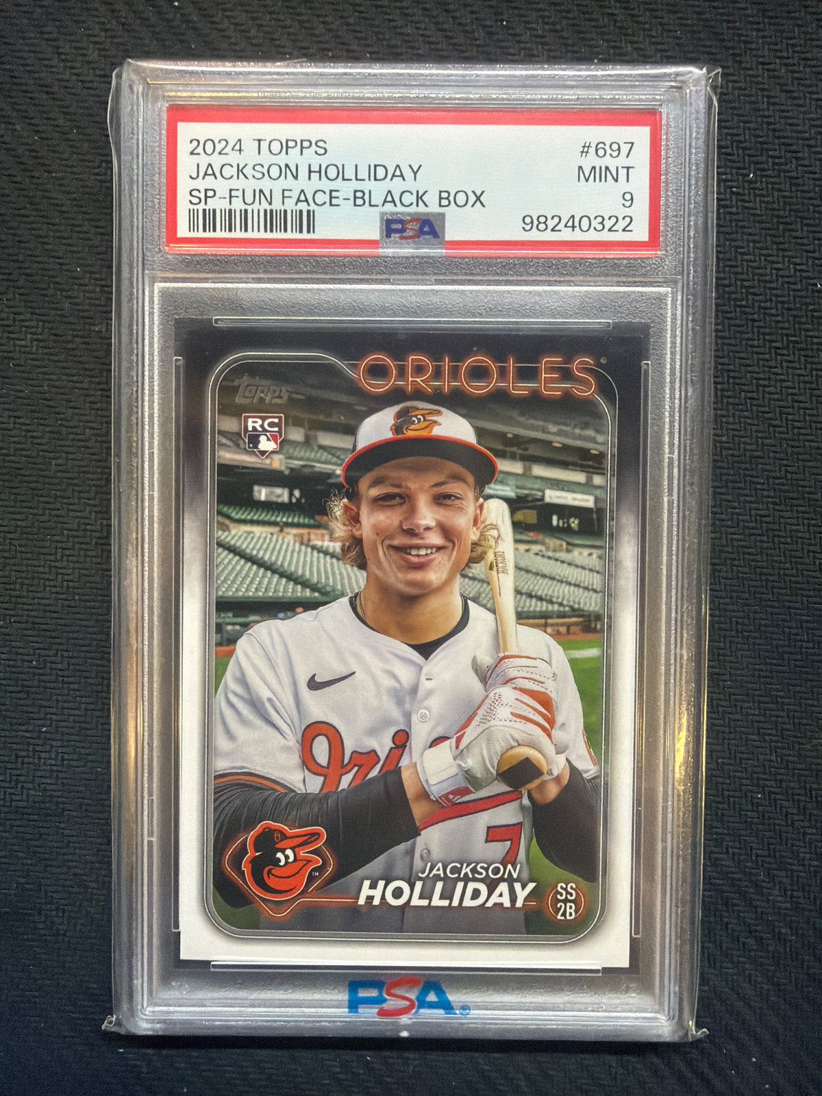 2024 Topps Jackson Holliday SP Fun Face Black Box PSA 9 322