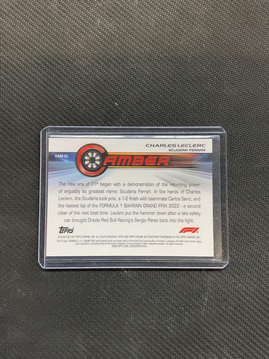2023 Topps Chrome F1 Charles Leclerc Camber Orange Refractor /25
