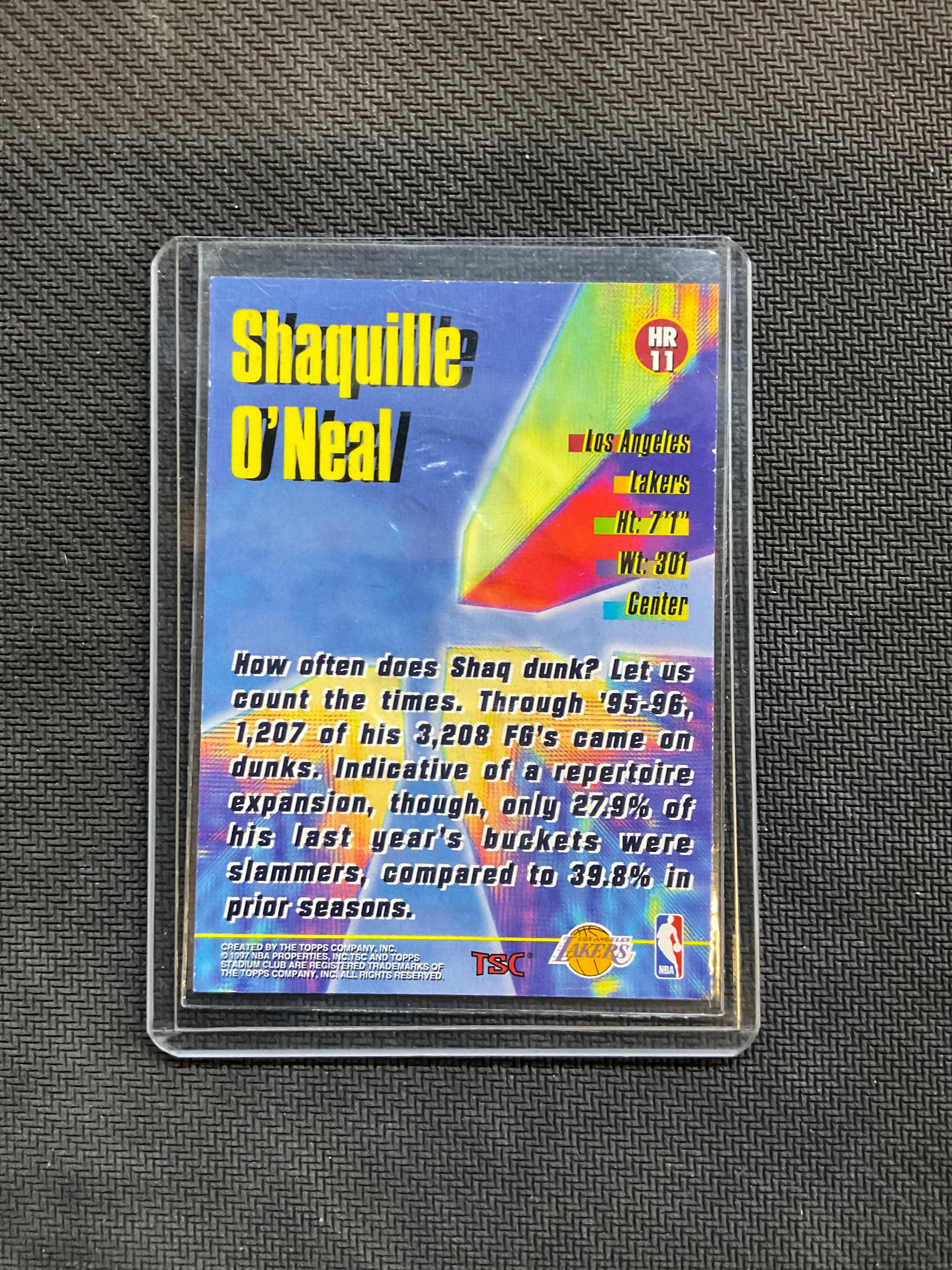 1996 Topps Stadium Club Shaquille O'Neal High Risers Lakers