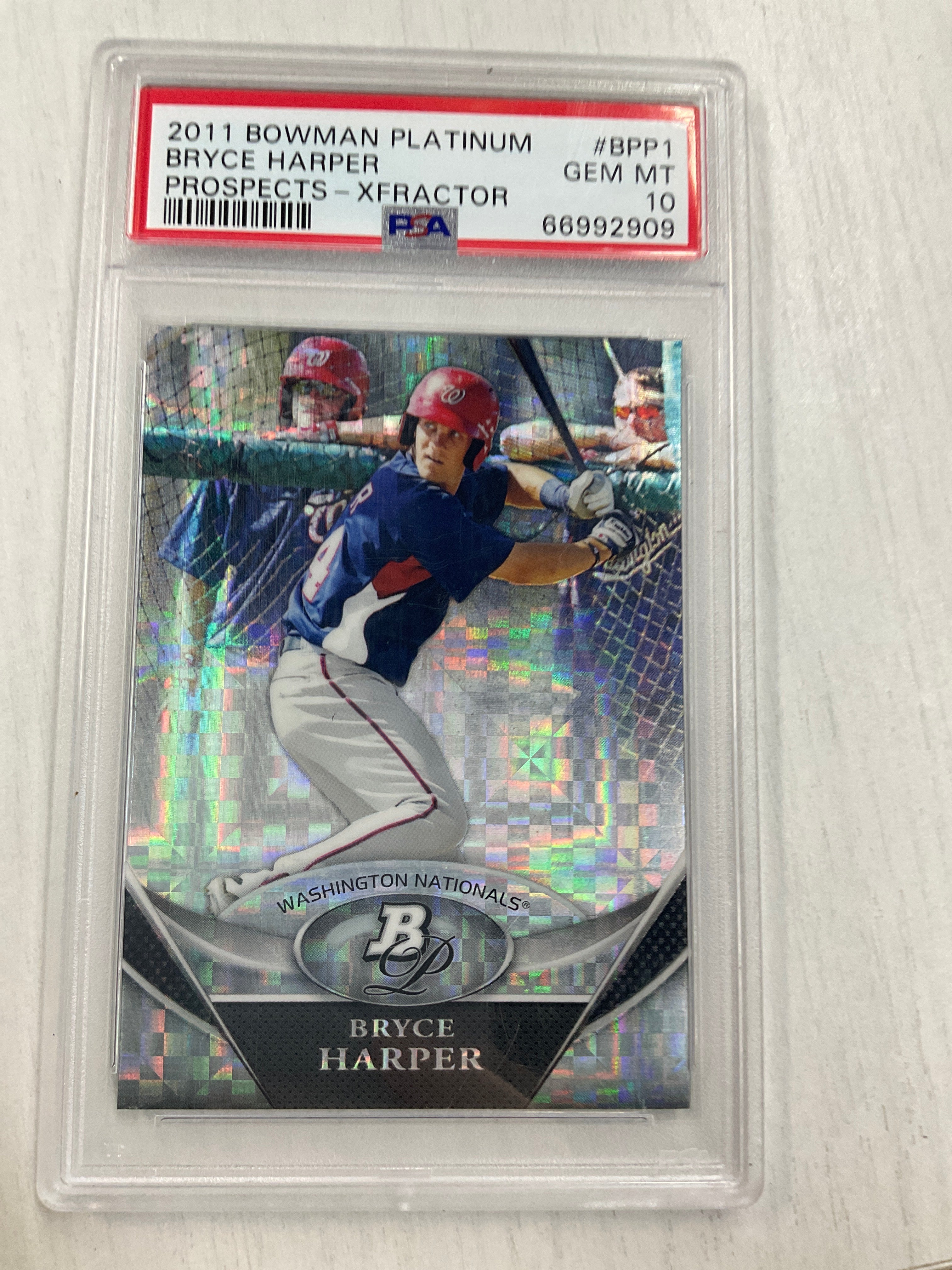 2011 Bowman Platinum Bryce Harper Xfractor PSA 10
