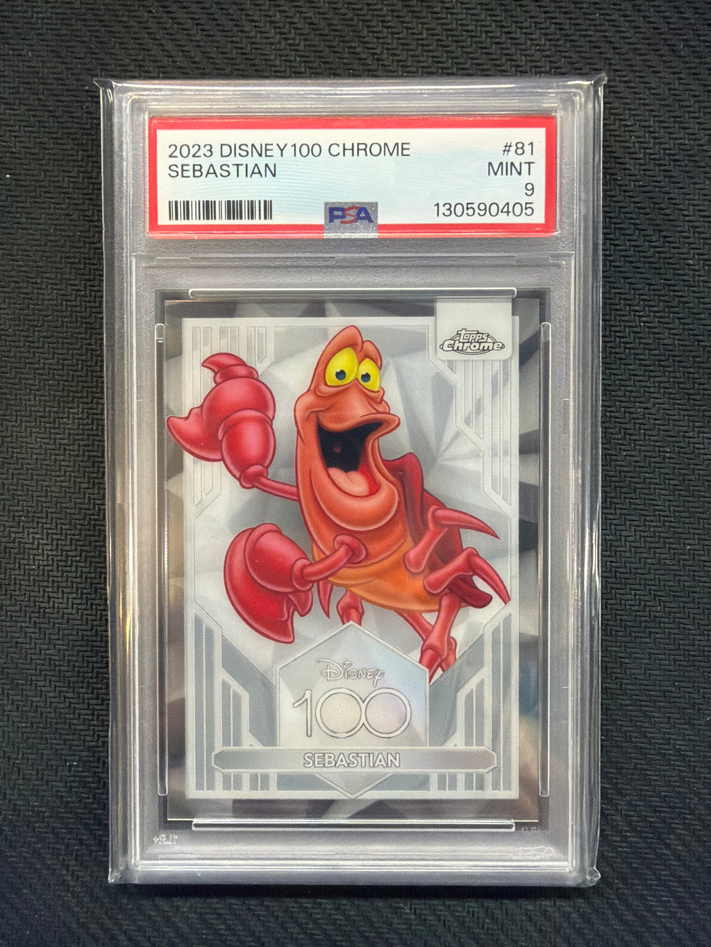 2023 Topps Chrome Disney 100 Sebastain #81 PSA 9 405