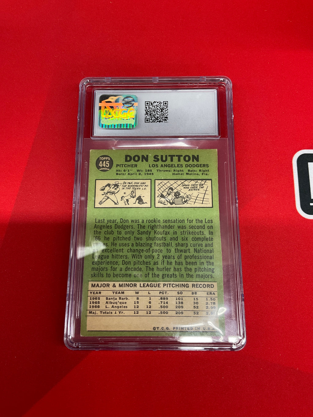 1967 Topps #445 Don Sutton CGC 5 Dodgers