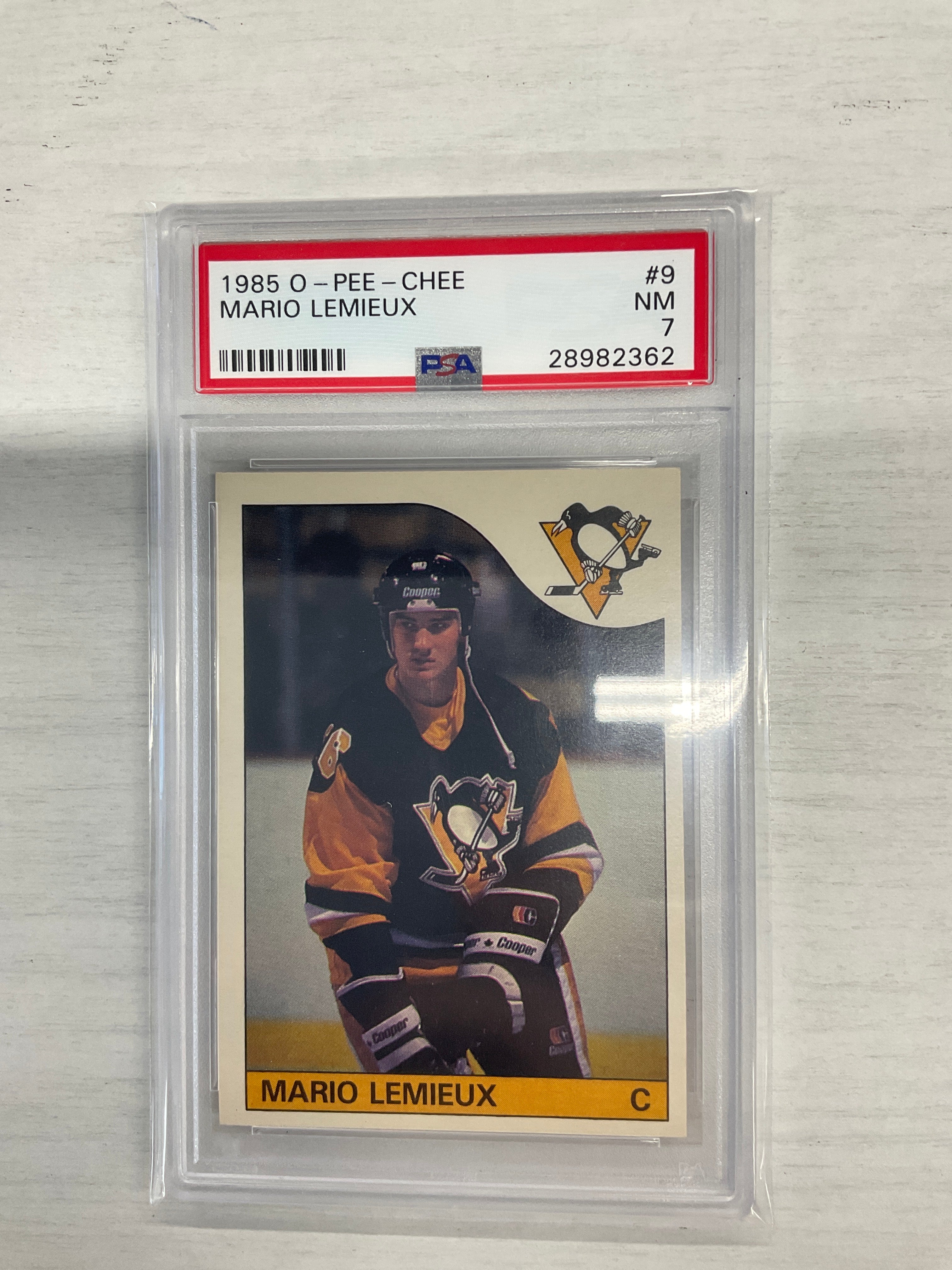 1985 O-Pee-Chee Mario Lemieux PSA 7