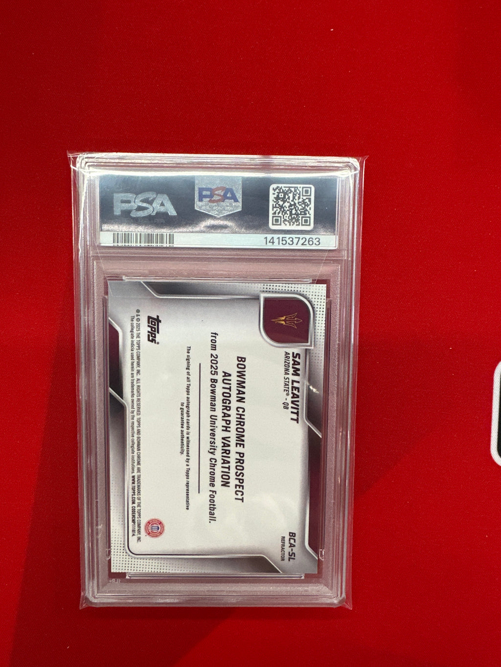 2025 Bowman U Sam Leavitt Rookie Auto /299 PSA 9 LSU