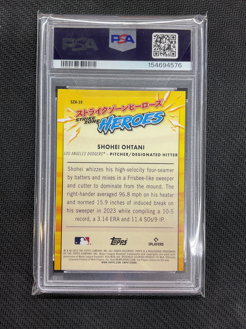 2025 Topps Update Shohei Ohtani Strike Zone Heroes Japan PSA 9 576 Dodgers
