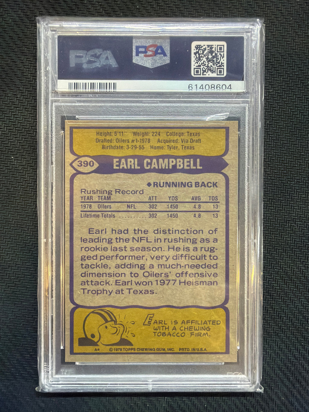 earl campbell chewing tobacco Houston Oilers fan recalls high school days and favorite player Back by popular demand ...