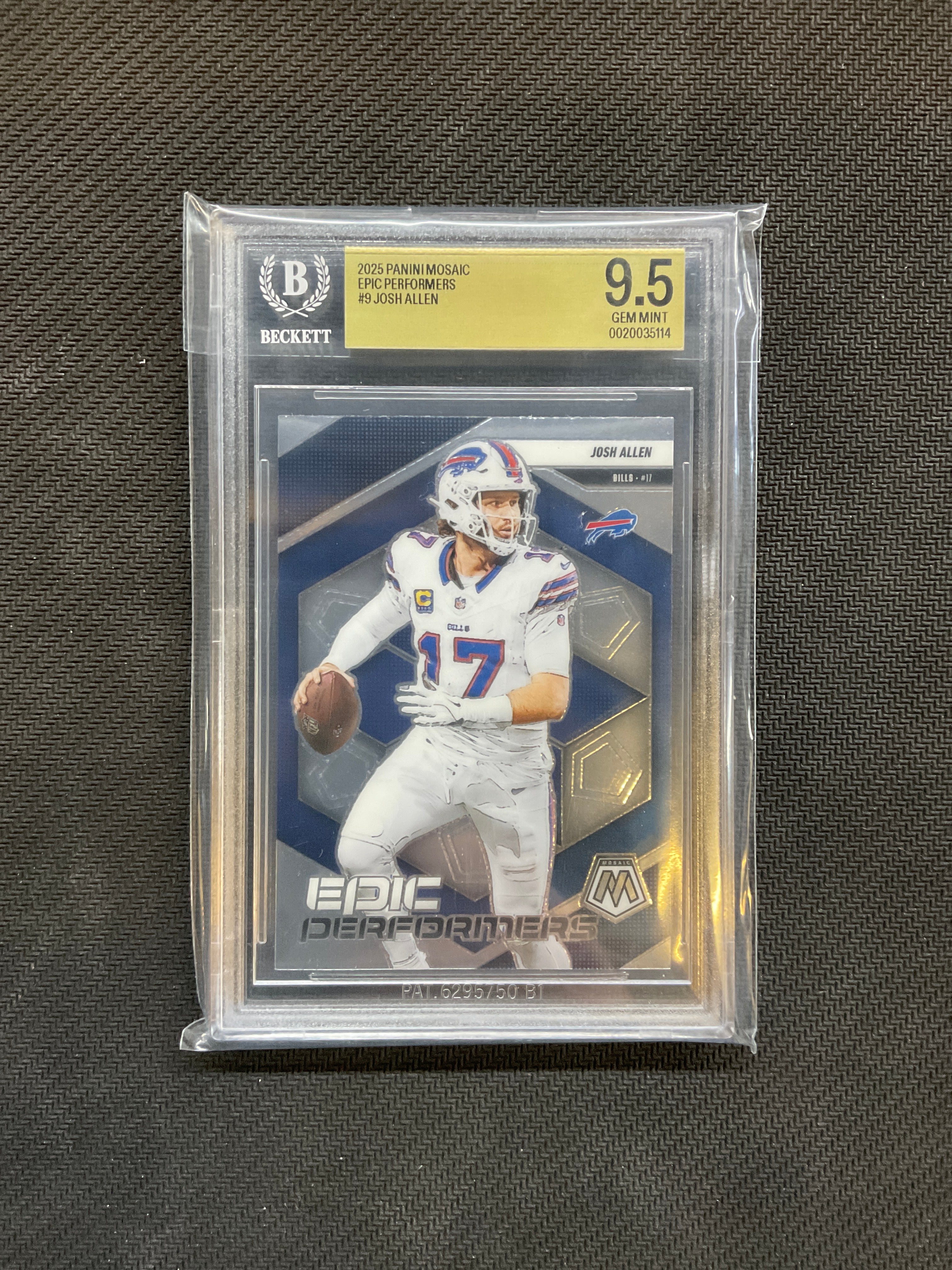 2025 Panini Mosaic Josh Allen Epic Performers BGS 9.5 Bills