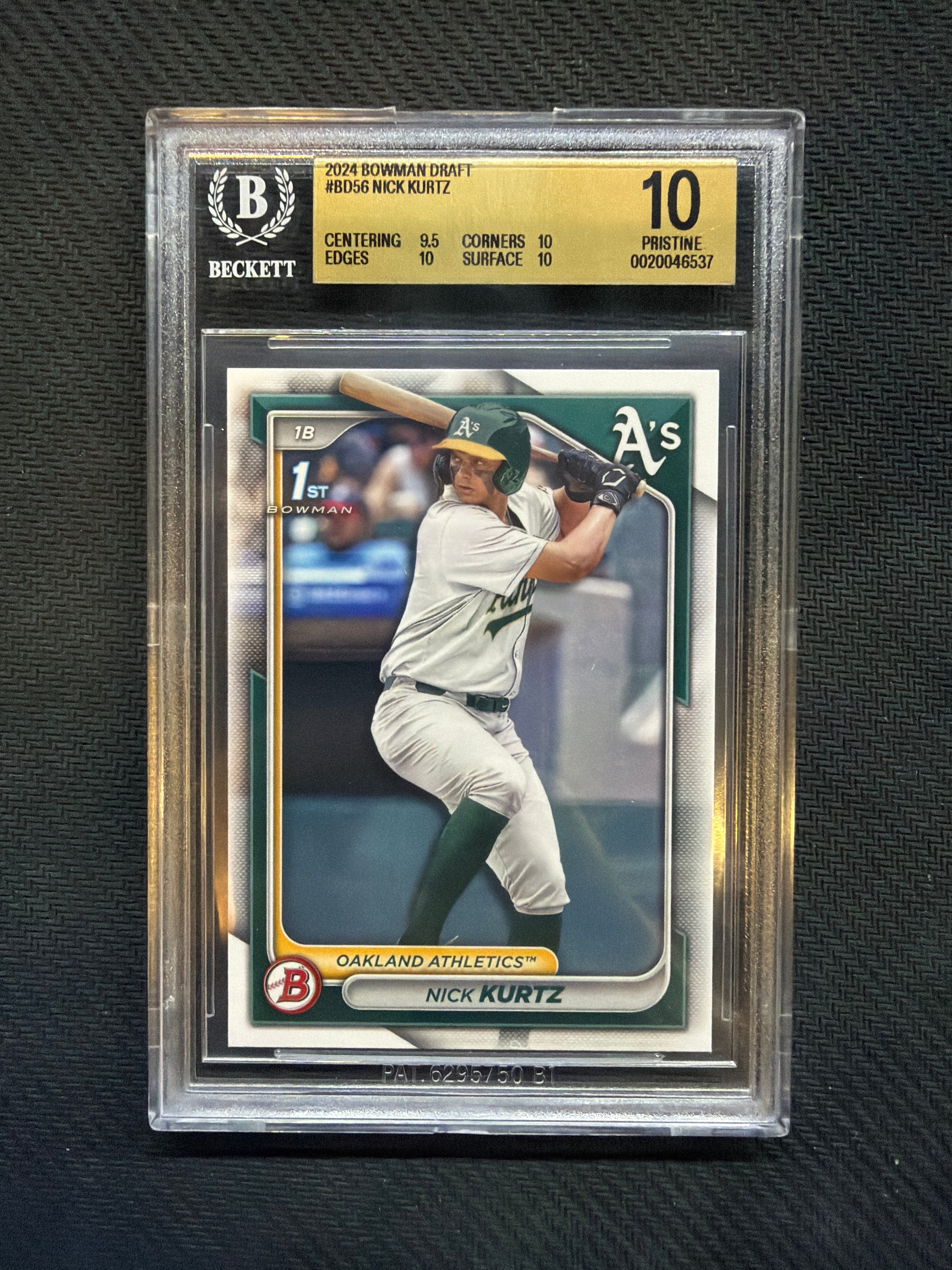2024 Bowman Draft Nick Kurtz 1st Bowman BGS 10 A's