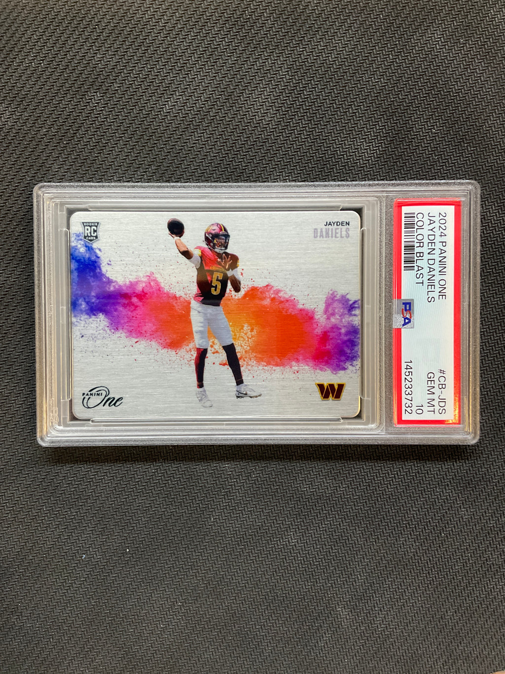 2024 Panini One Jayden Daniels Color Blast Rookie PSA 10 Commanders