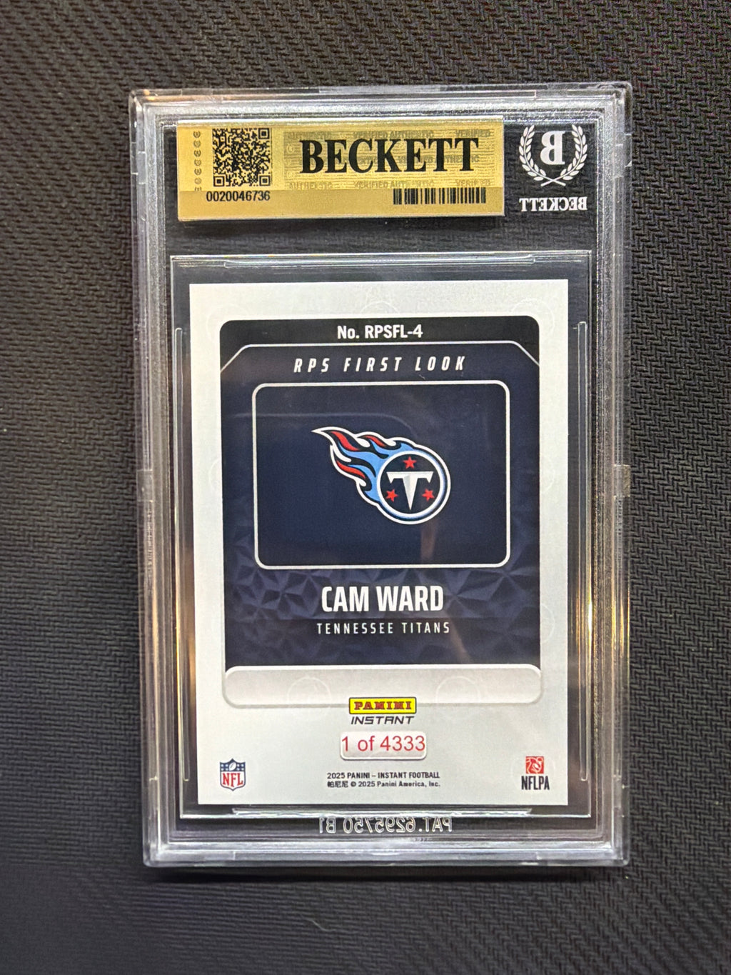 2025 Panini Instant Cam Ward Rookie BGS 9.5 Titans 736