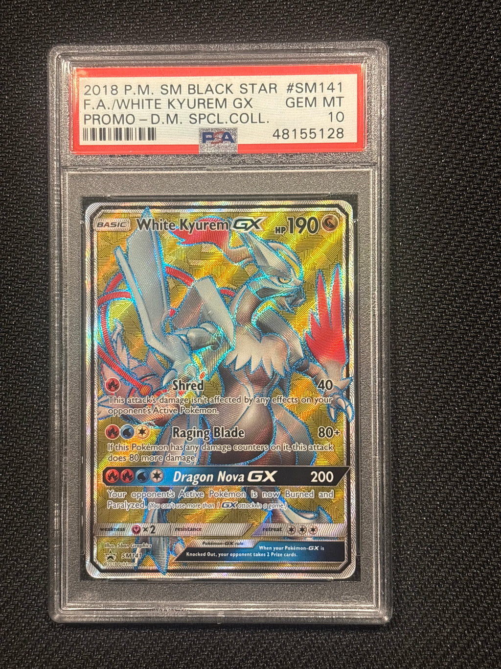 2018 Pokemon Whire Kyurem GX Promo SM141 PSA 10