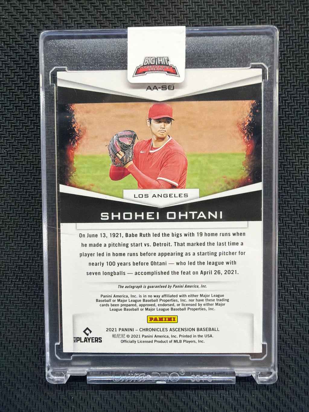 2021 Panini Chronicles Shohei Ohtani Auto /3 #AA-SO Angels