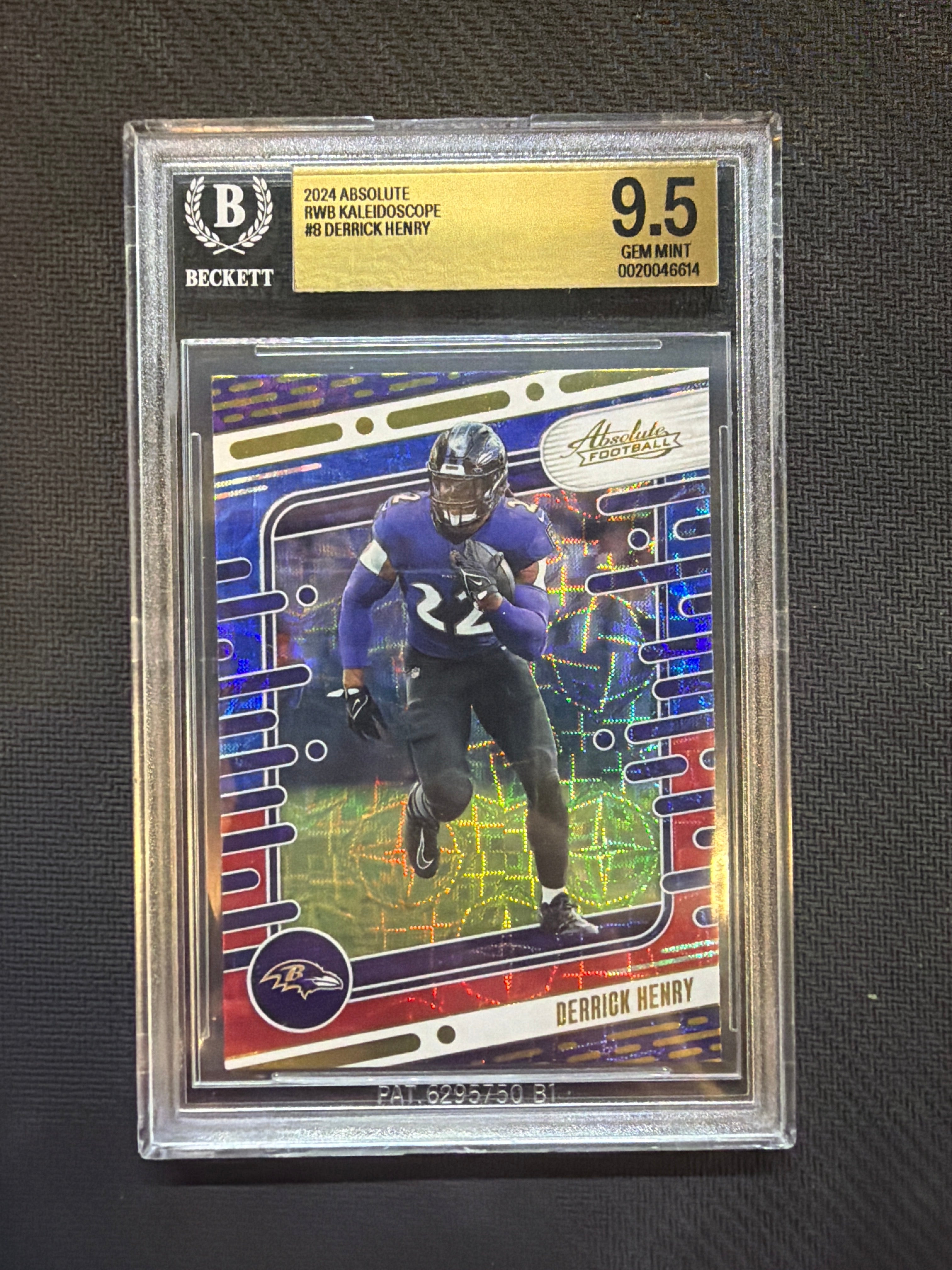 2024 Absolute Derrick Henry Red Blue Kaleidoscope BGS 9.5 Ravens