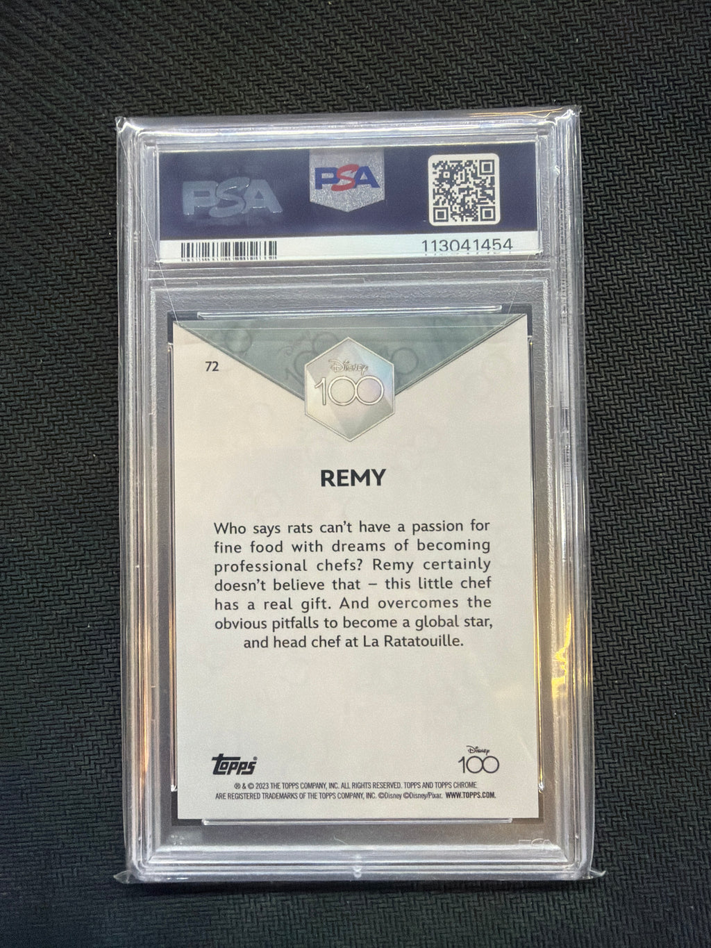 2023 Topps Chrome Disney 100 Remy #72 PSA 9 Rookie 454