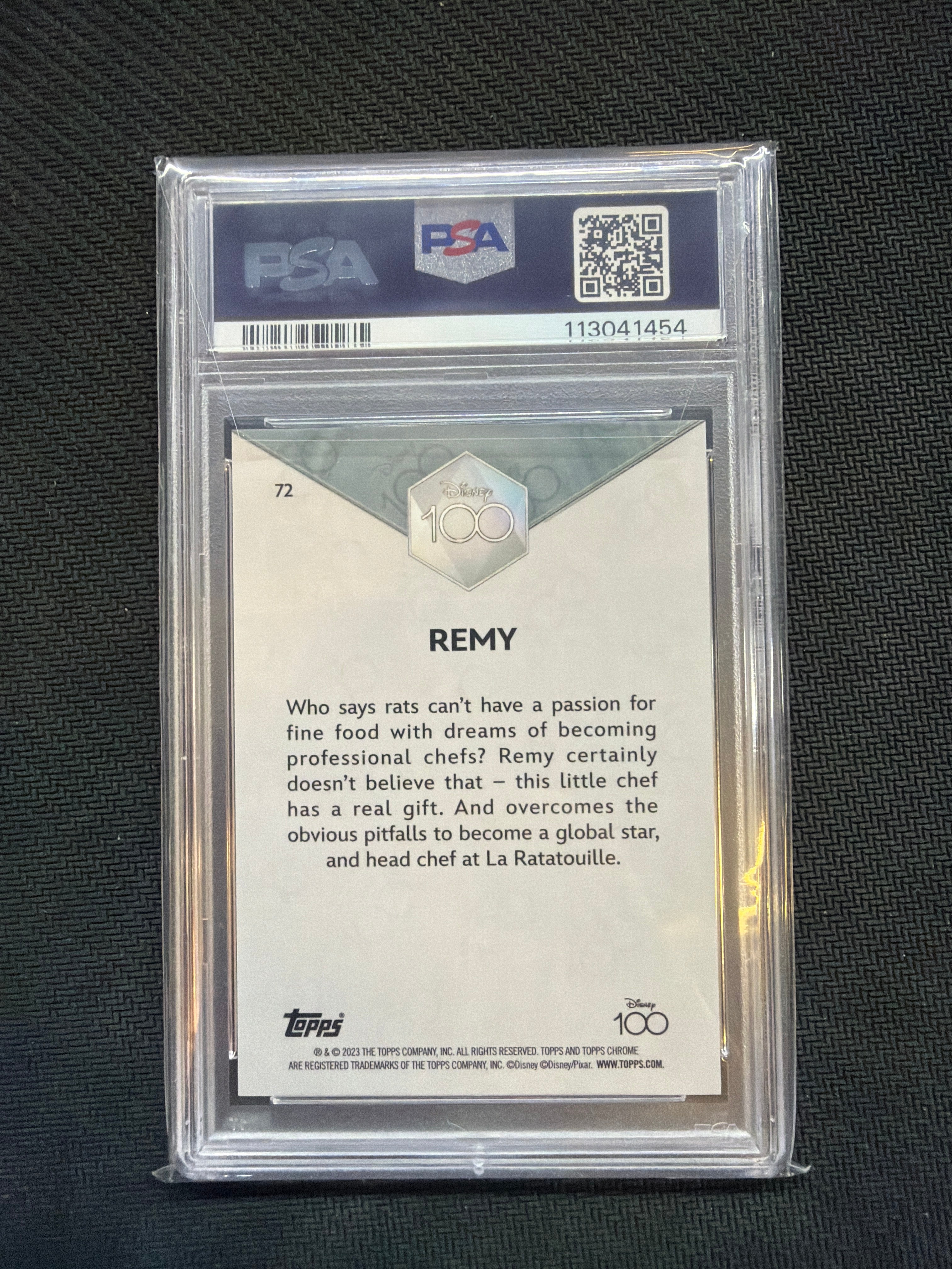 2023 Topps Chrome Disney 100 Remy #72 PSA 9 Rookie 454