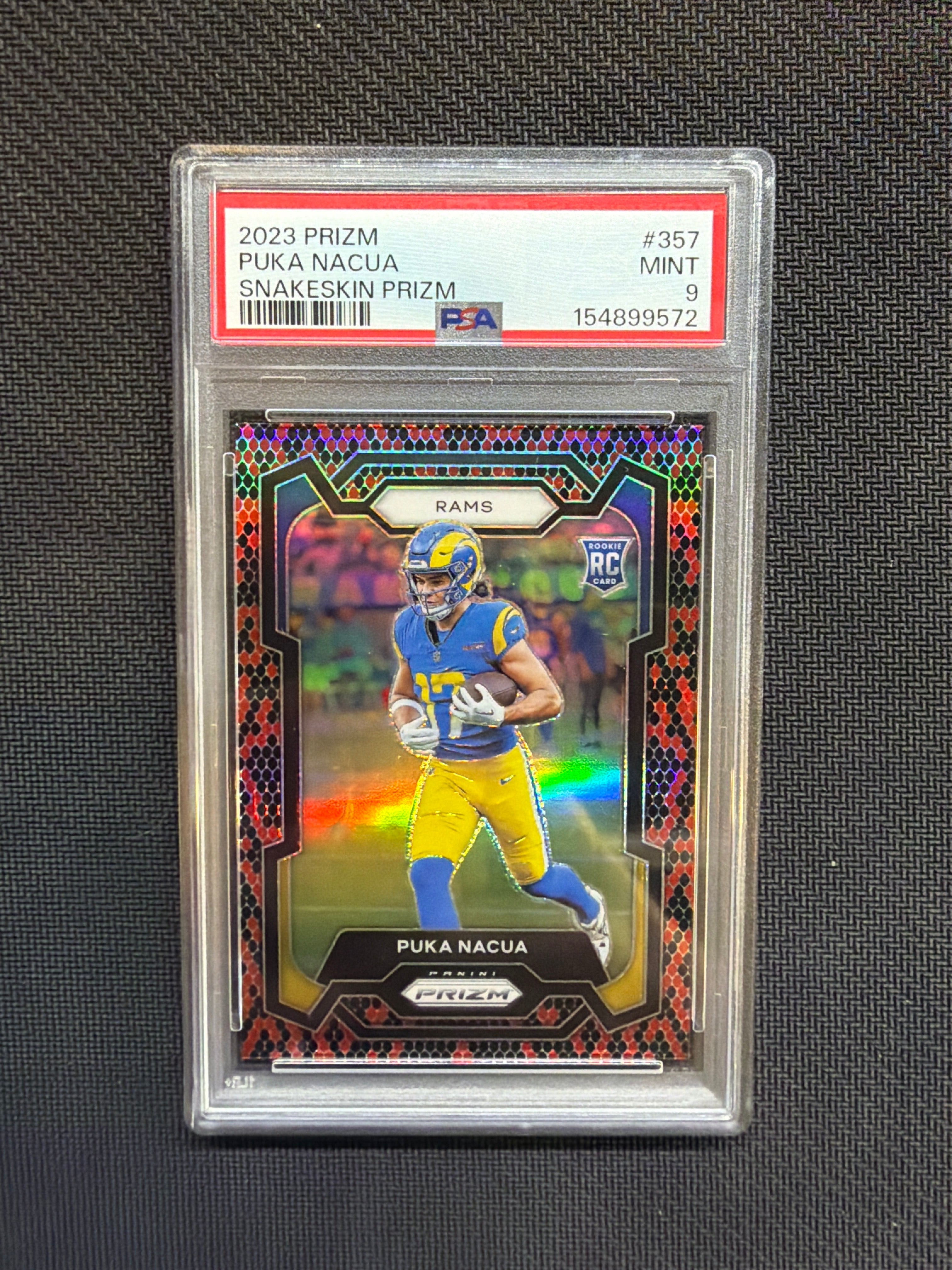 2023 Prizm Puka Nacua Snakeskin Rookie PSA 9 Rams