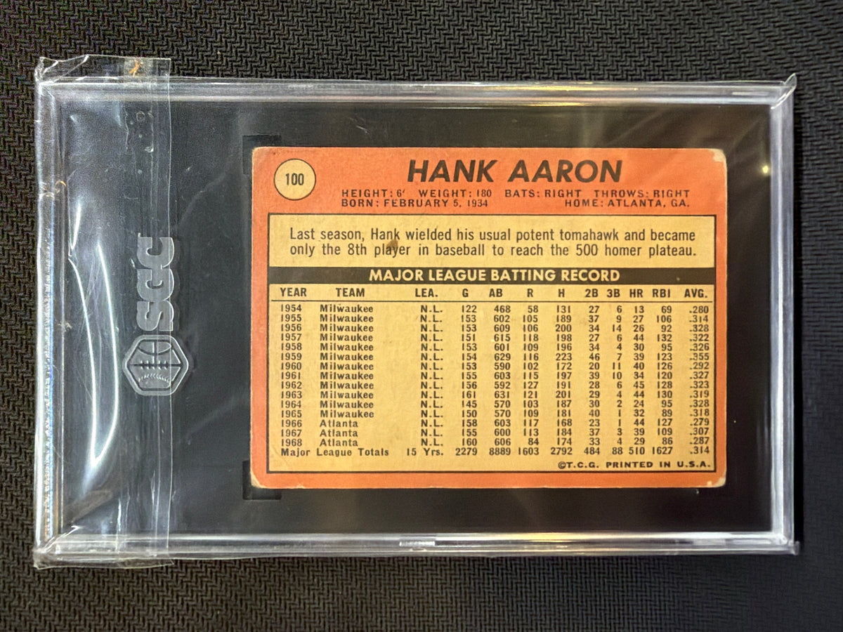 1969 Topps Hank Aaron #100 SGC 1 Braves