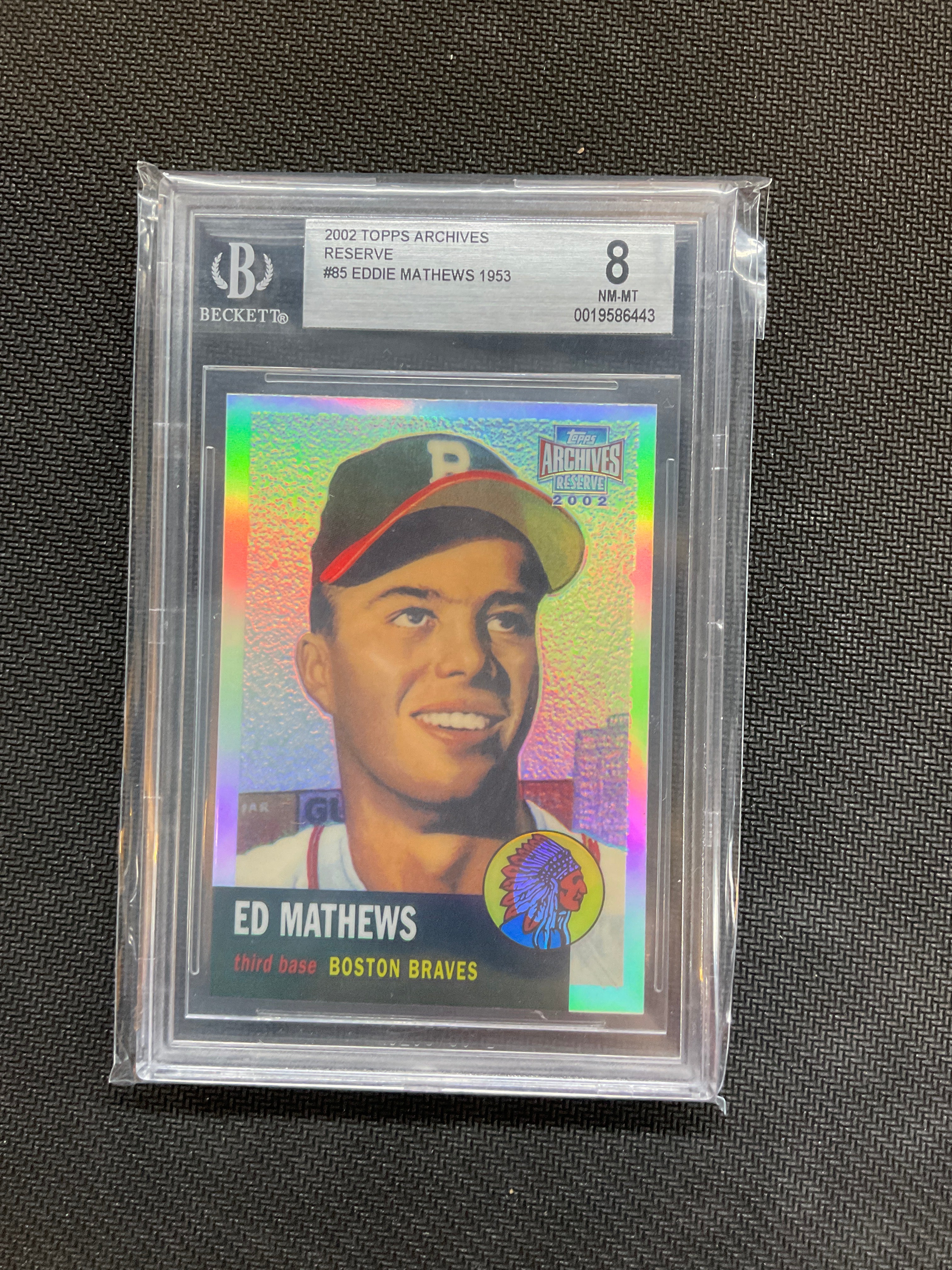 2002 Topps Archives Eddie Mathews 53' BGS 8 Braves