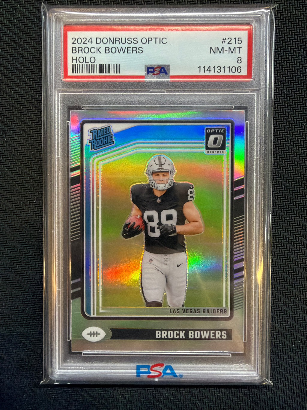 2024 Donruss Optic Brock Bowers Rookie Holo #215 PSA 8 106 Raiders