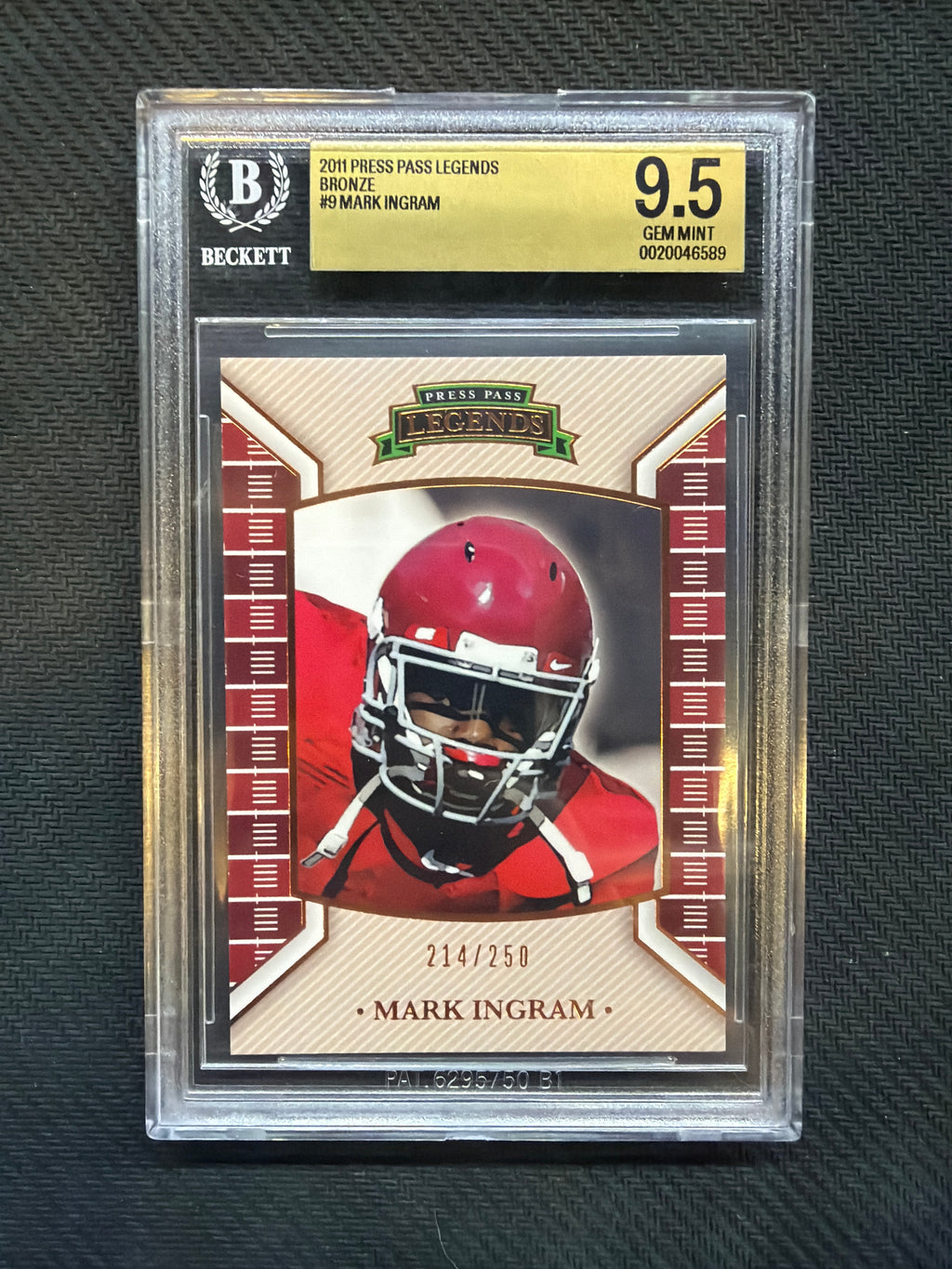 2011 Press Pass Legends Mark Ingram Bronze /250 BGS 9.5 Alabama