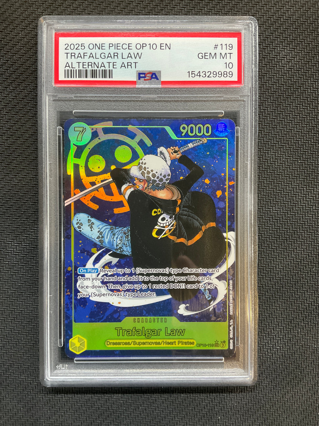 2025 One Piece OP10 Trafalgar Law Alt Art 119 PSA 10