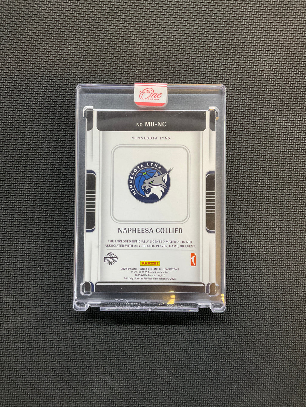 2025 Panini One And One Napheesa Collier Patch 1/1 WNBA Logo