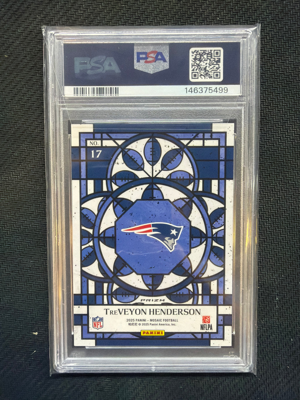 2025 Mosaic TreVeyon Henderson Rookie #17 Stained Glass PSA 8