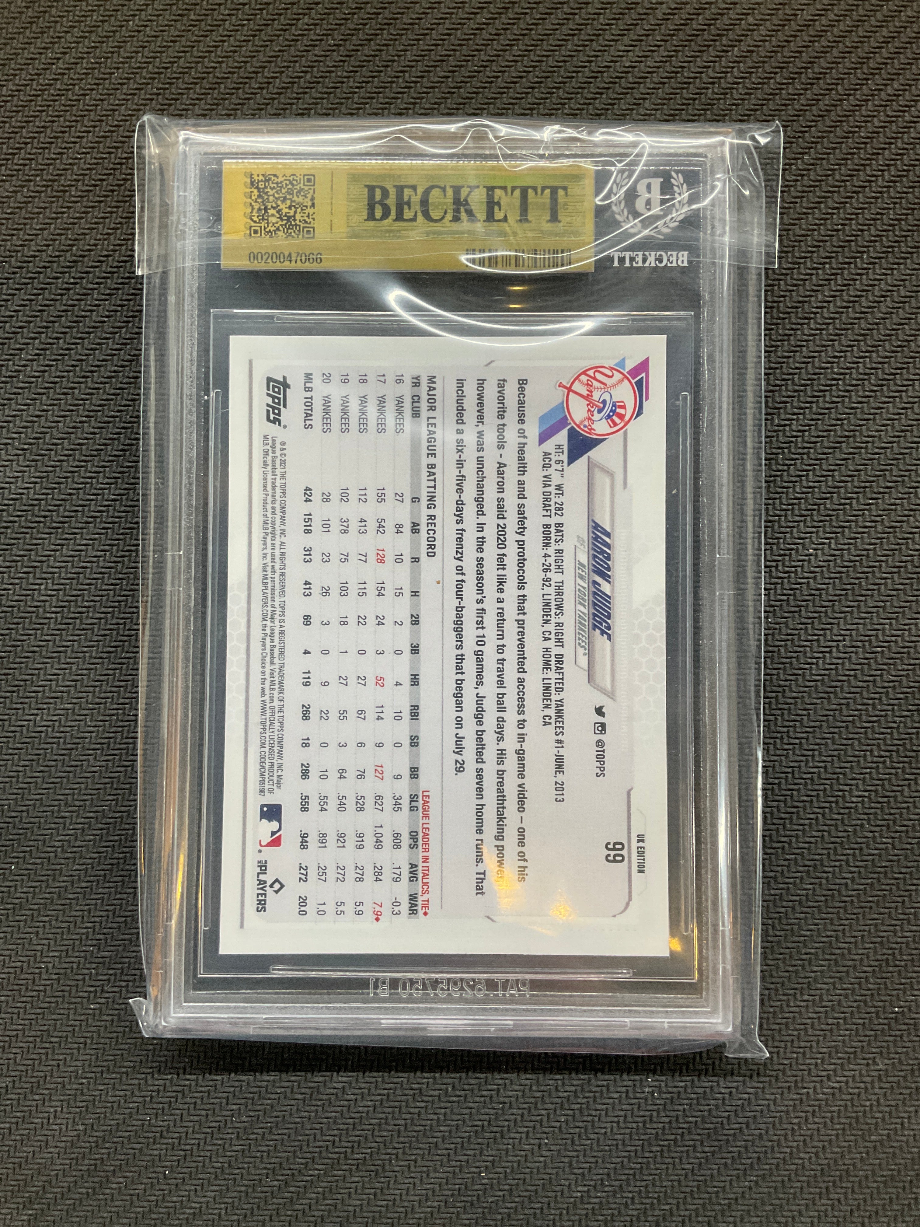 2021 Topps UK Aaron Judge BGS 9.5